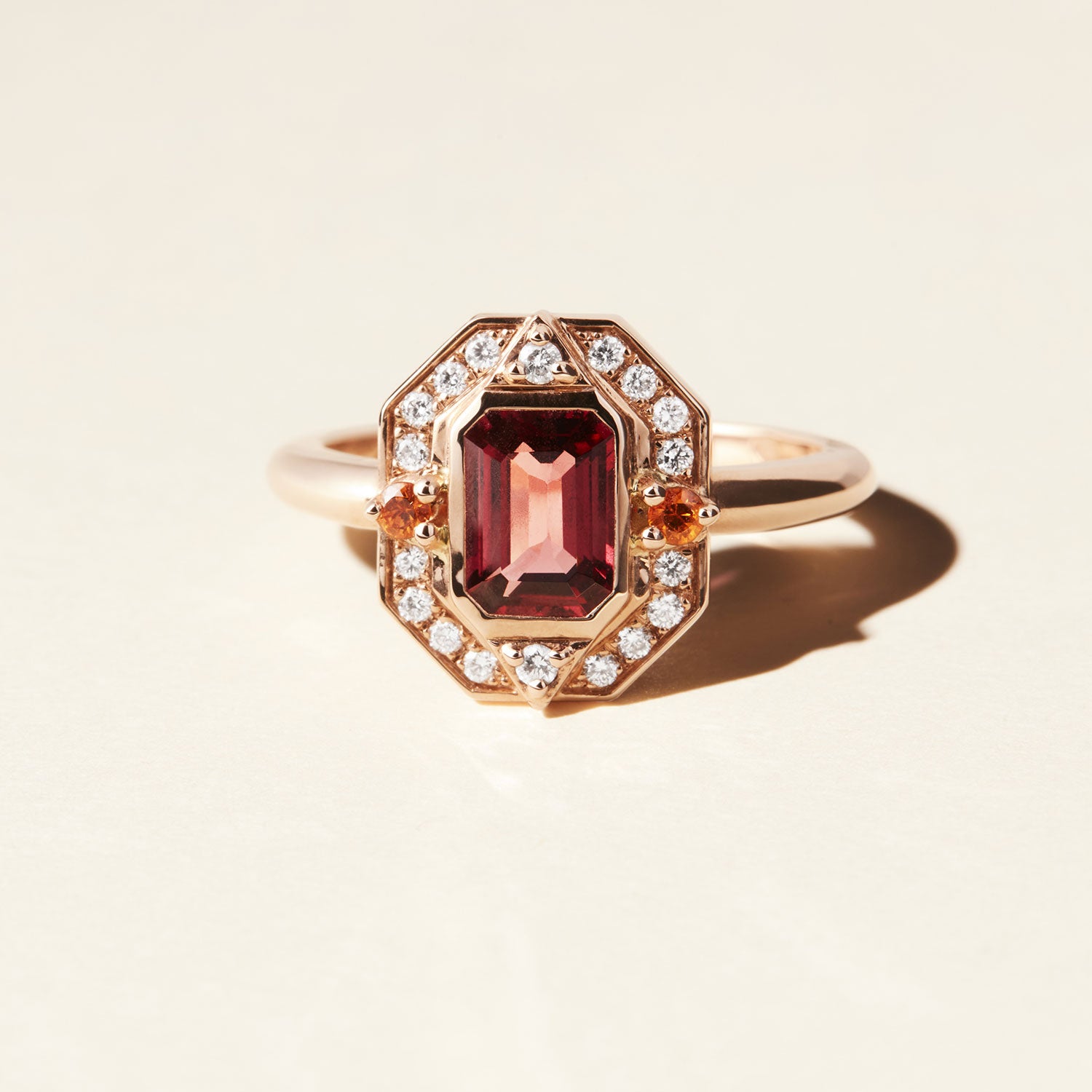Bague Brooklyn Solitaire spinelle - Or rose