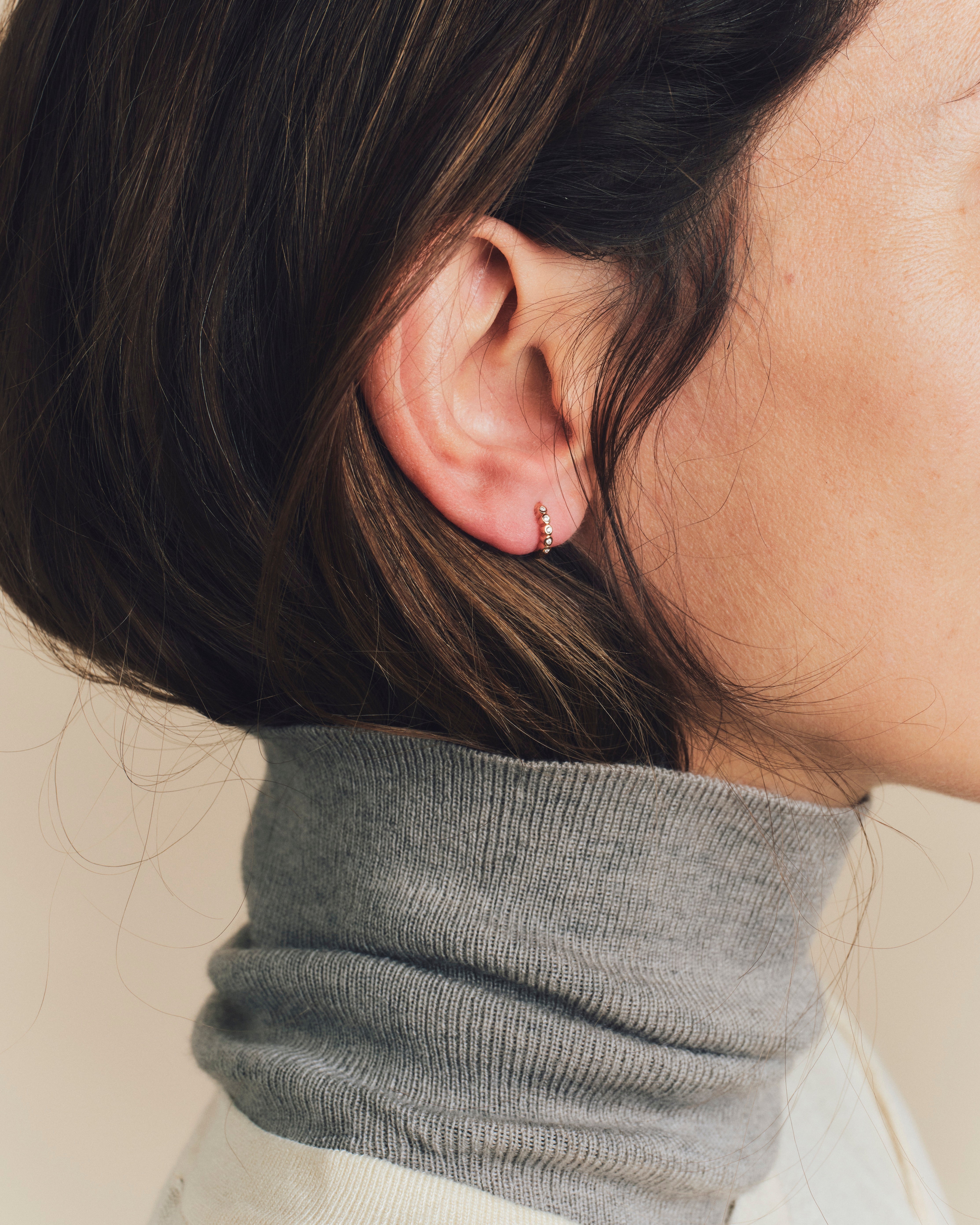 Boucles d'oreilles - Lys du Gange - Baby créoles - Or rose