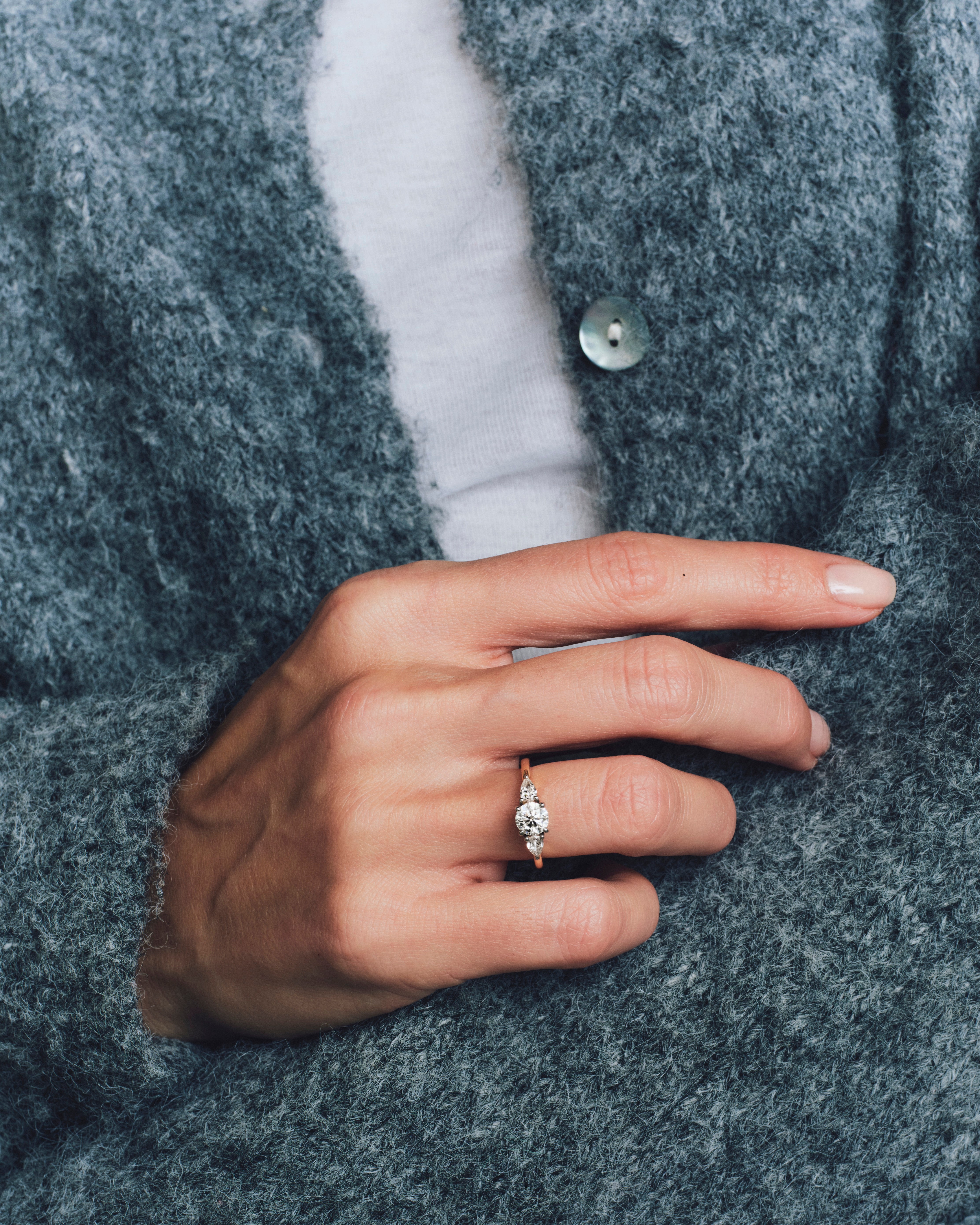 Bague Bahia diamants poire 0.70 carat - Or blanc