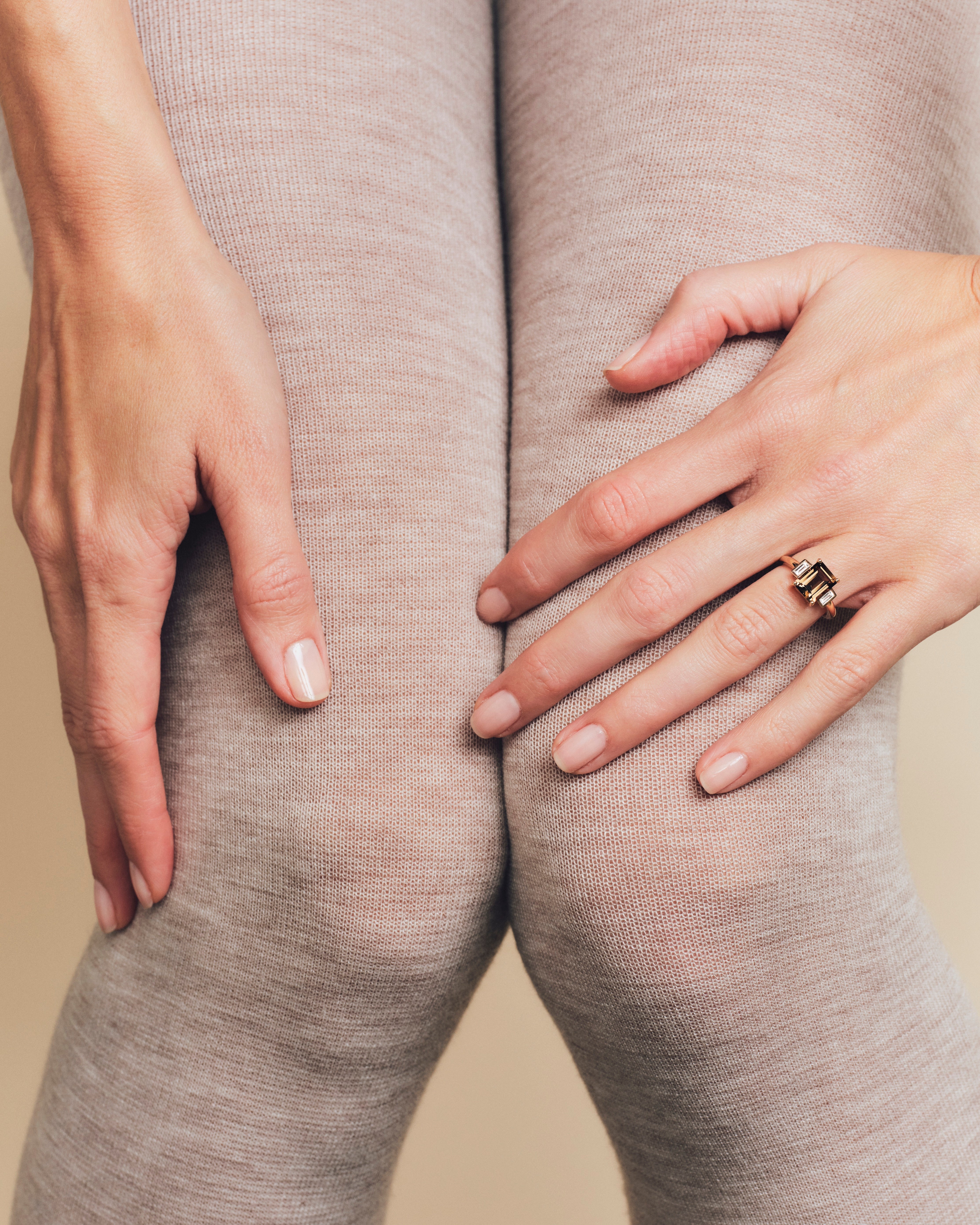 Bague Belo Horizonte quartz brun GM - Or jaune