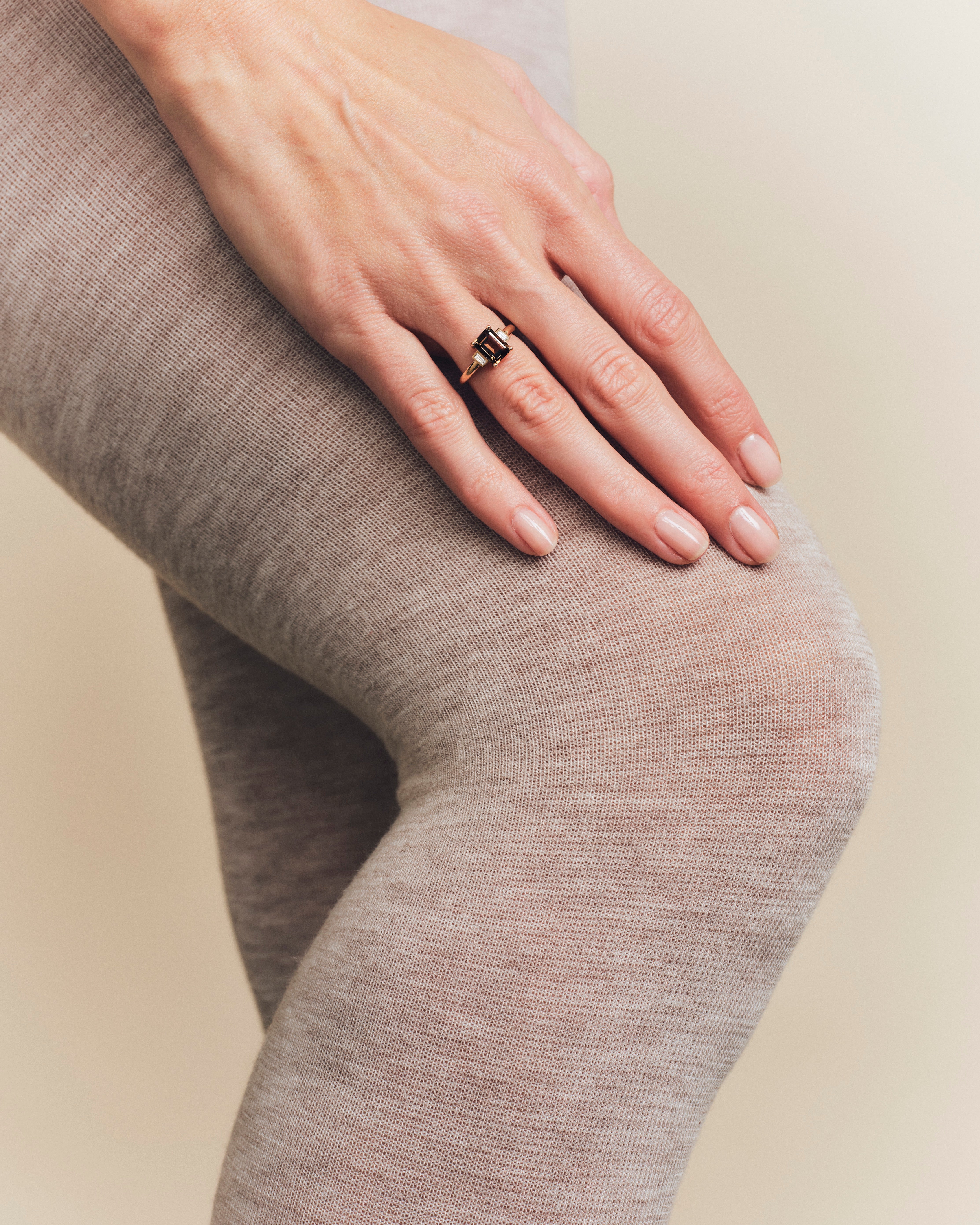 Bague Belo Horizonte quartz brun PM - Or jaune