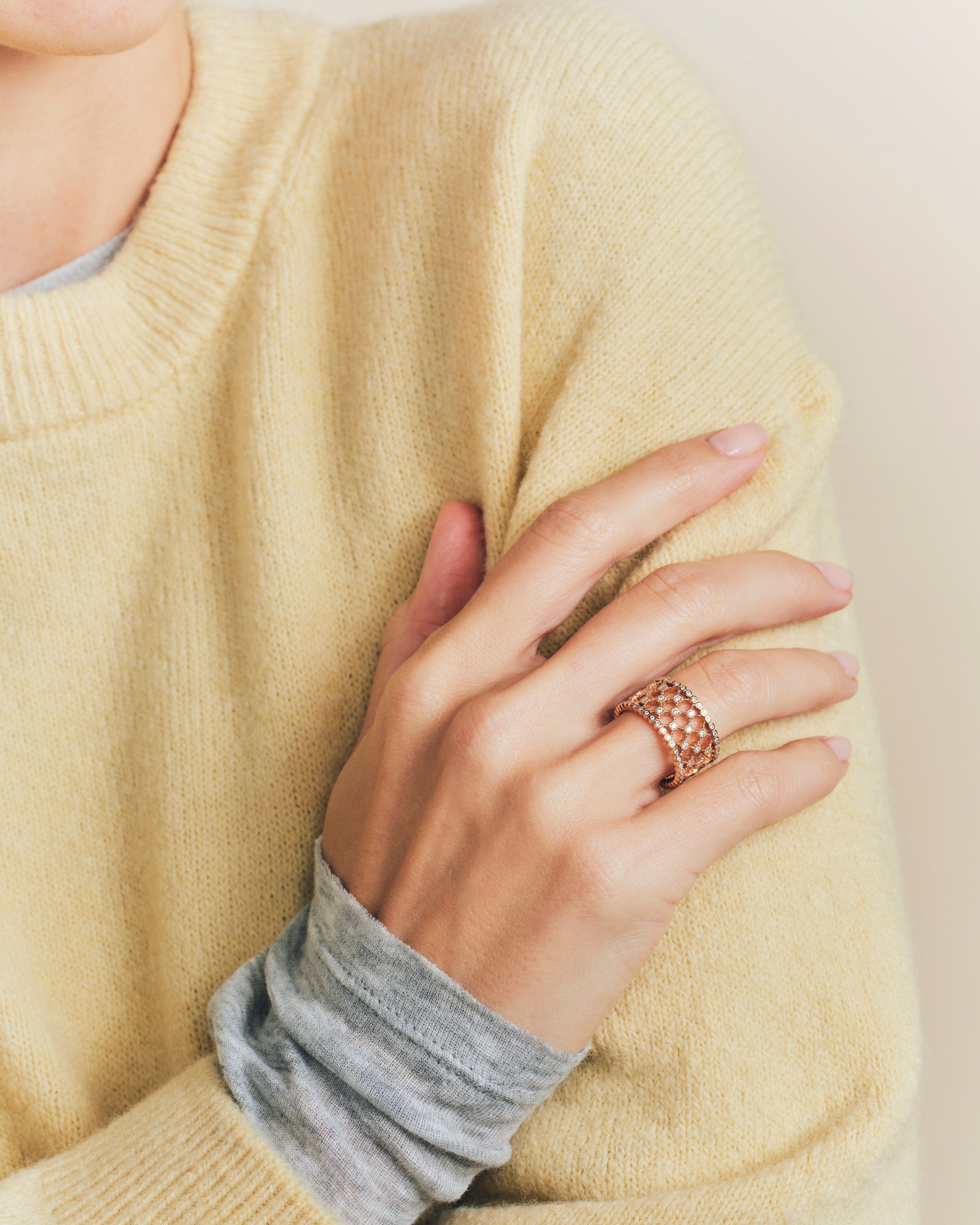 Bague Blanche diamants serti clos - Or blanc