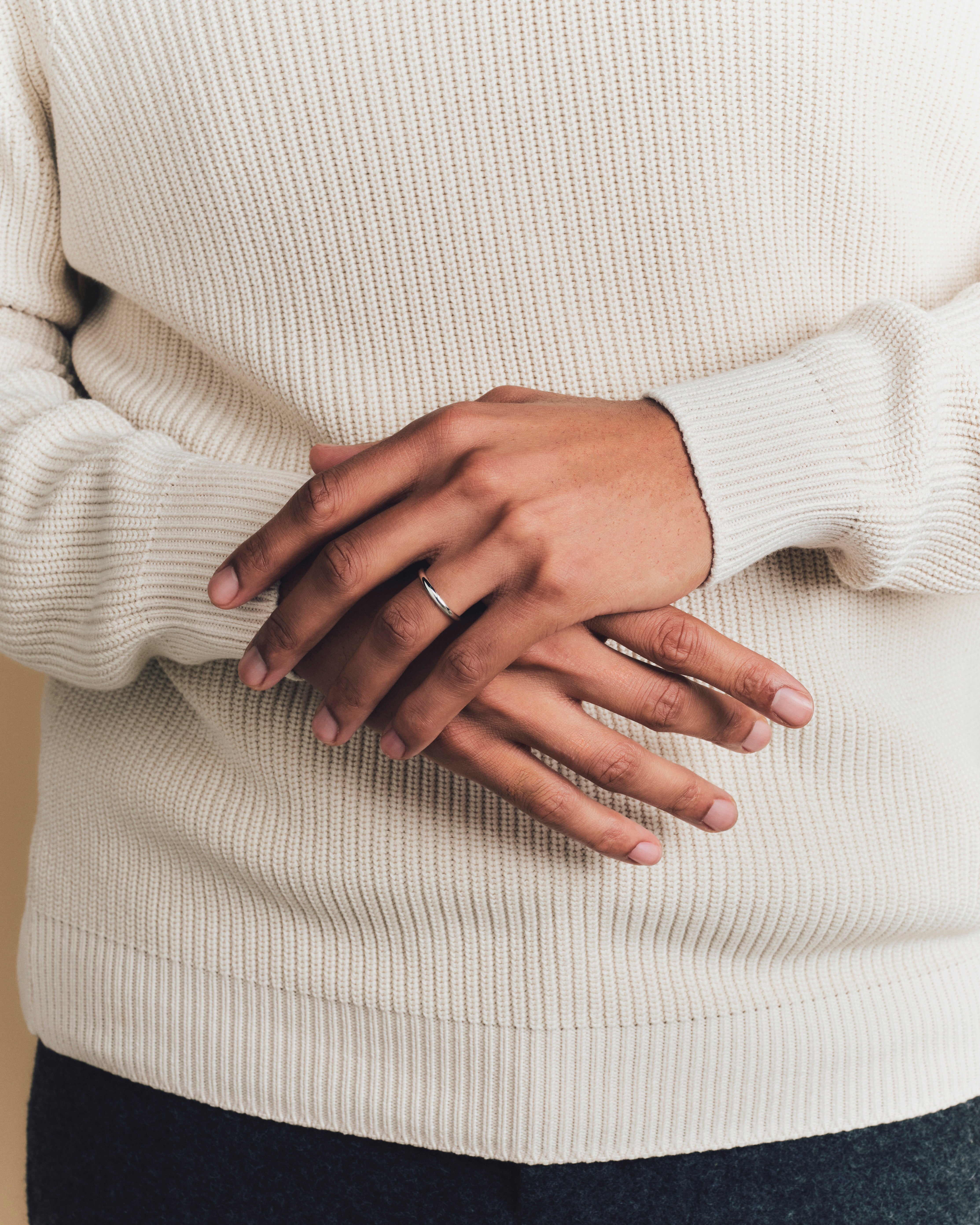 Bamboo wedding band 2.50mm - Platinum