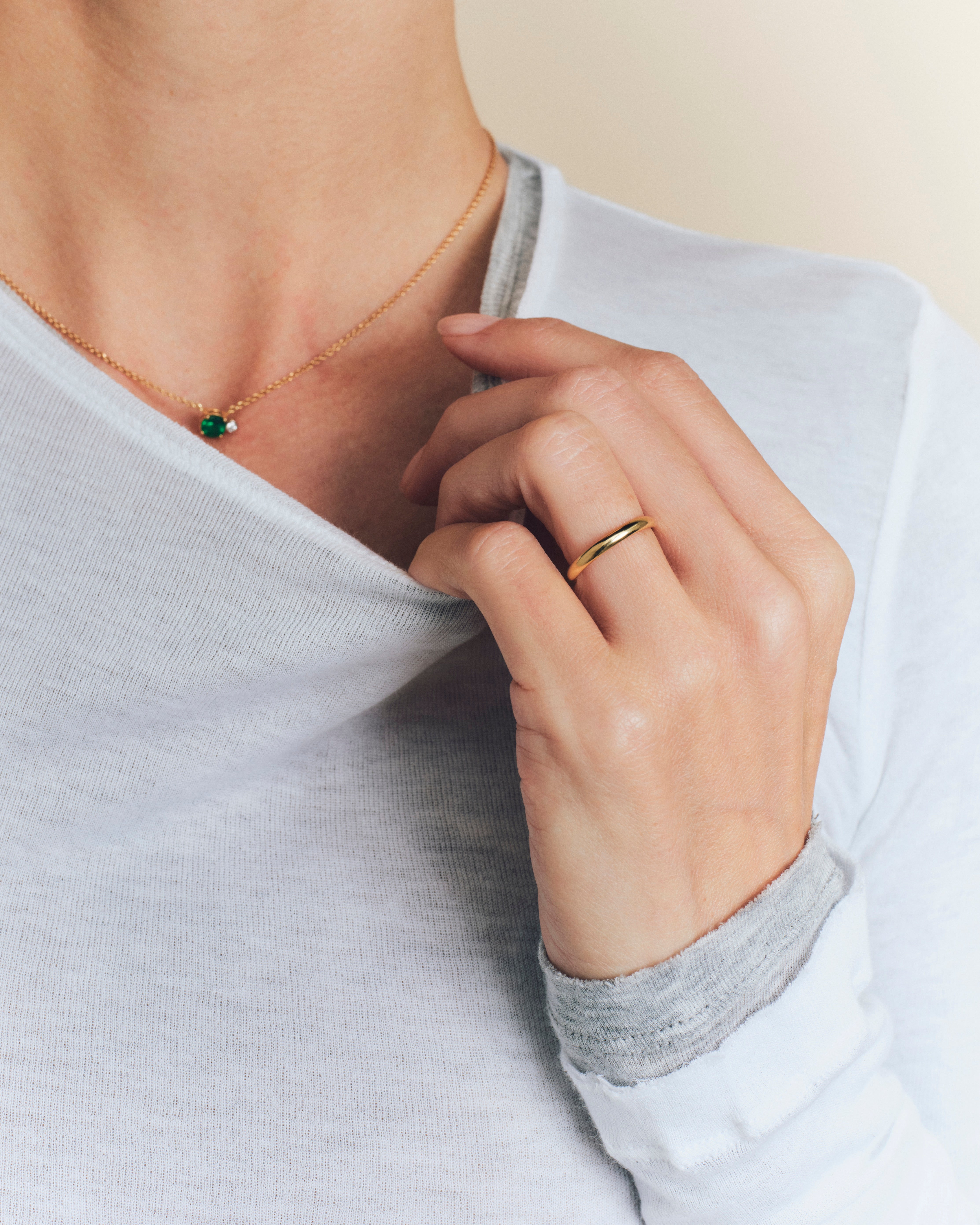 Bamboo wedding band 2.50mm - Yellow gold