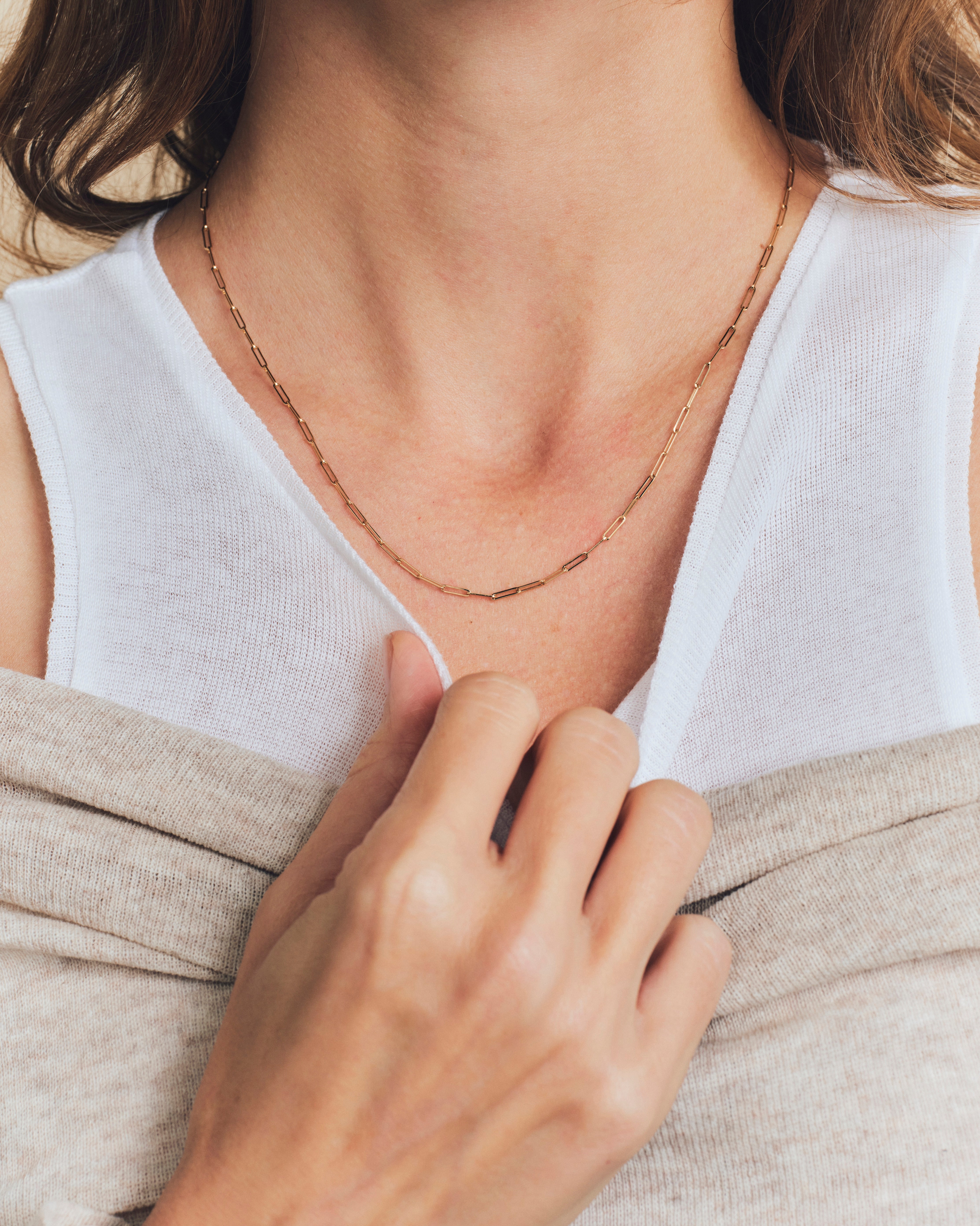 Collier - Chaîne - Maille carrée 45 cm - Or jaune