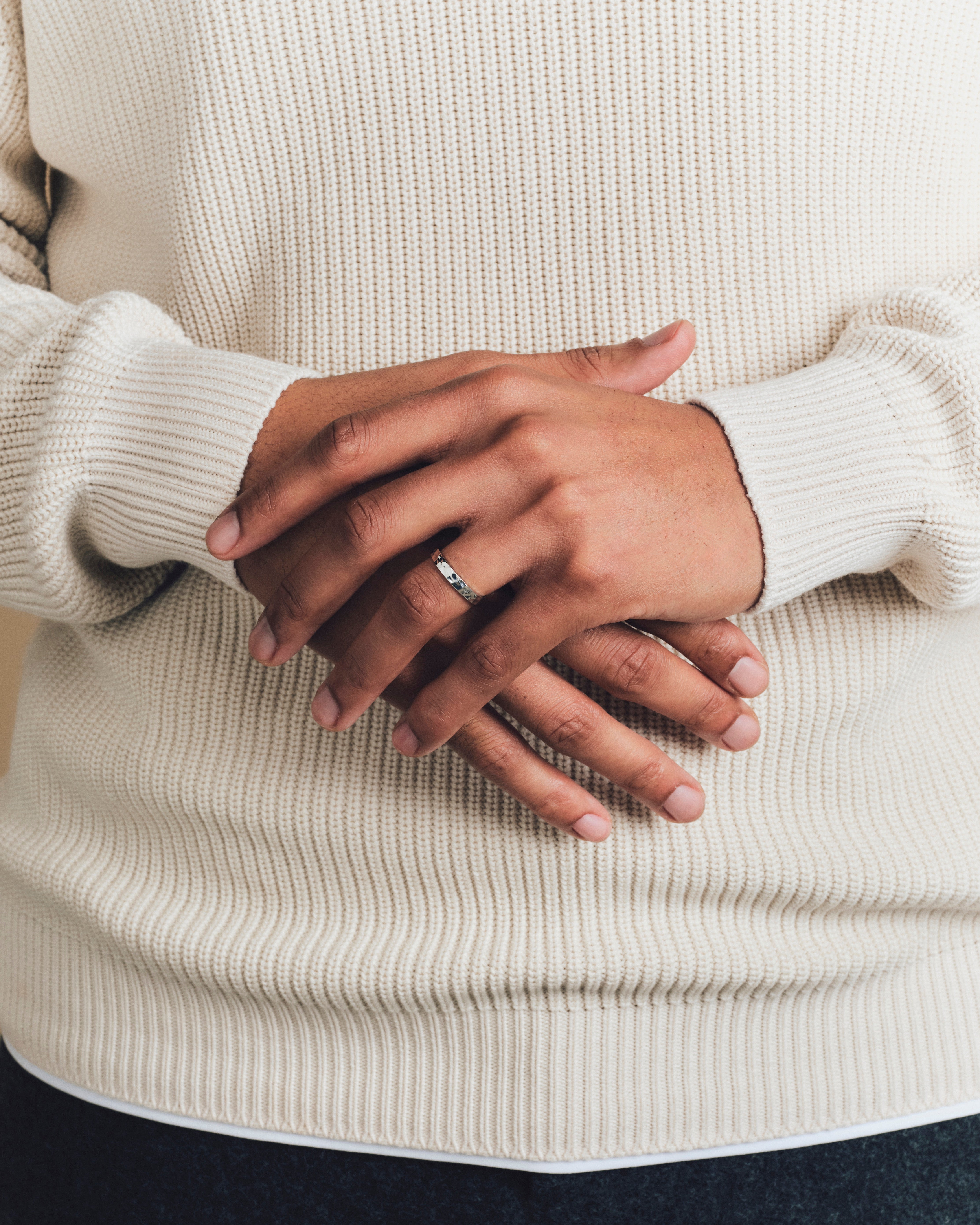 Bark Ring 3.30mm - White Gold