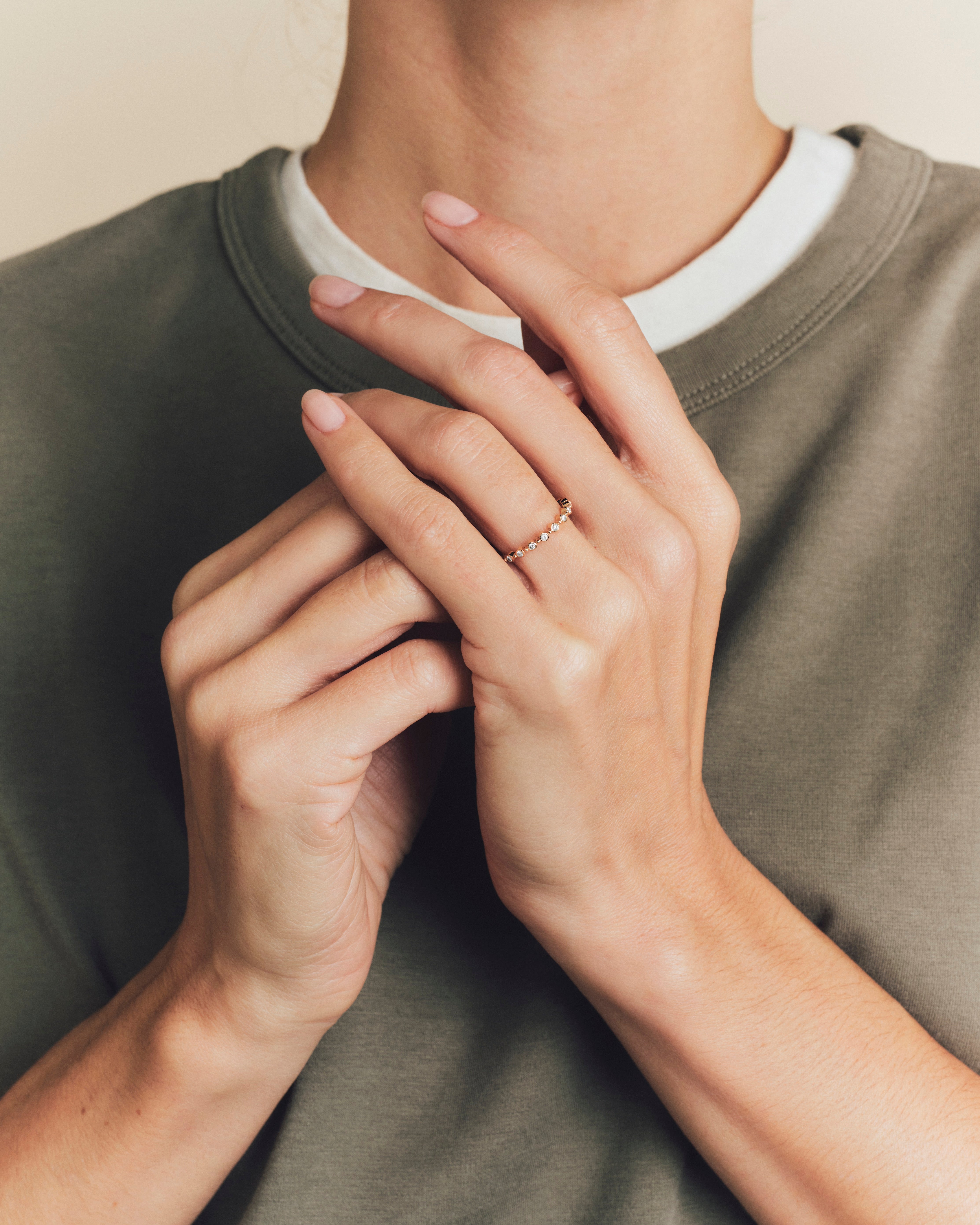 Alliance Lilas des Indes diamants 2.10mm - Or rose