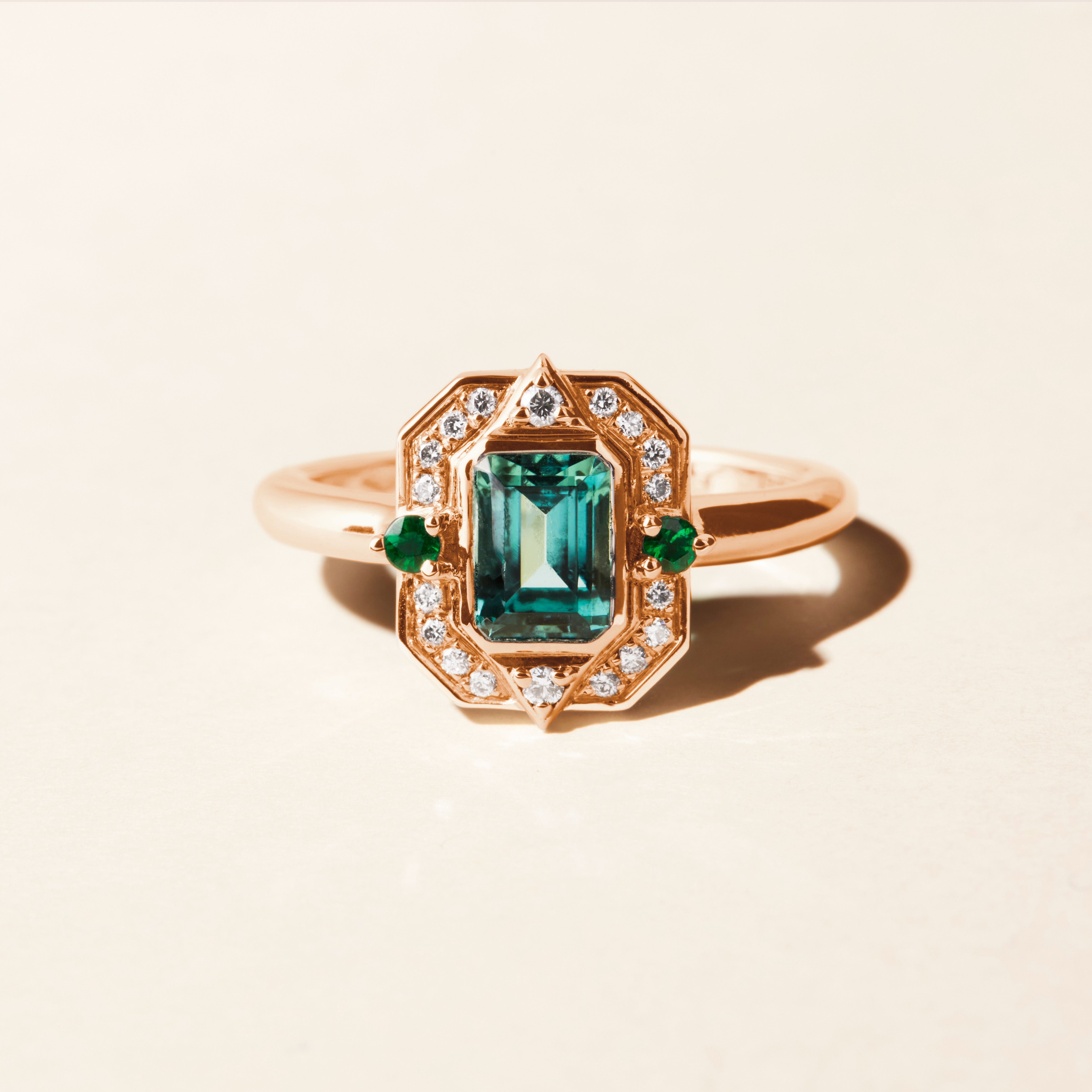 Bague Brooklyn Solitaire tourmaline - Or rose