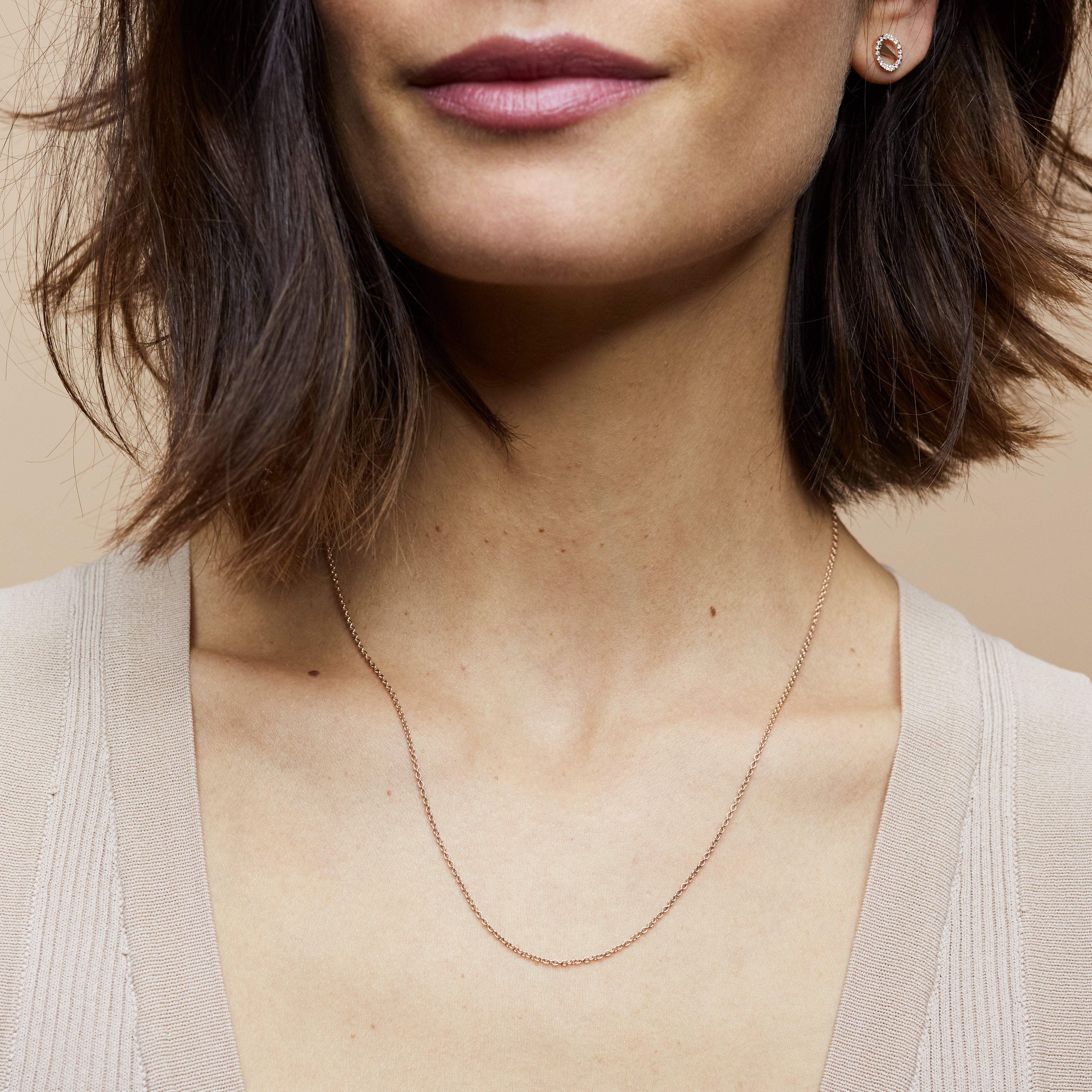 Collier - Chaîne - Maille forçat 50 cm - Or rose