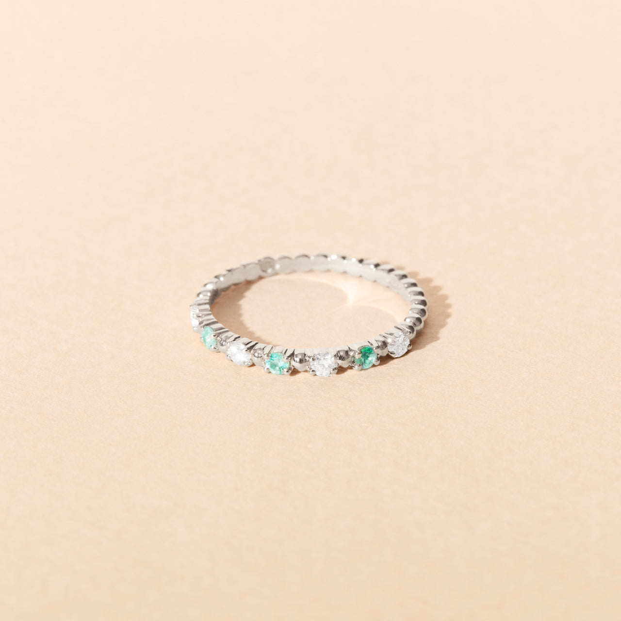 Alma Baby ring with Paraiba tourmaline and diamonds - White gold