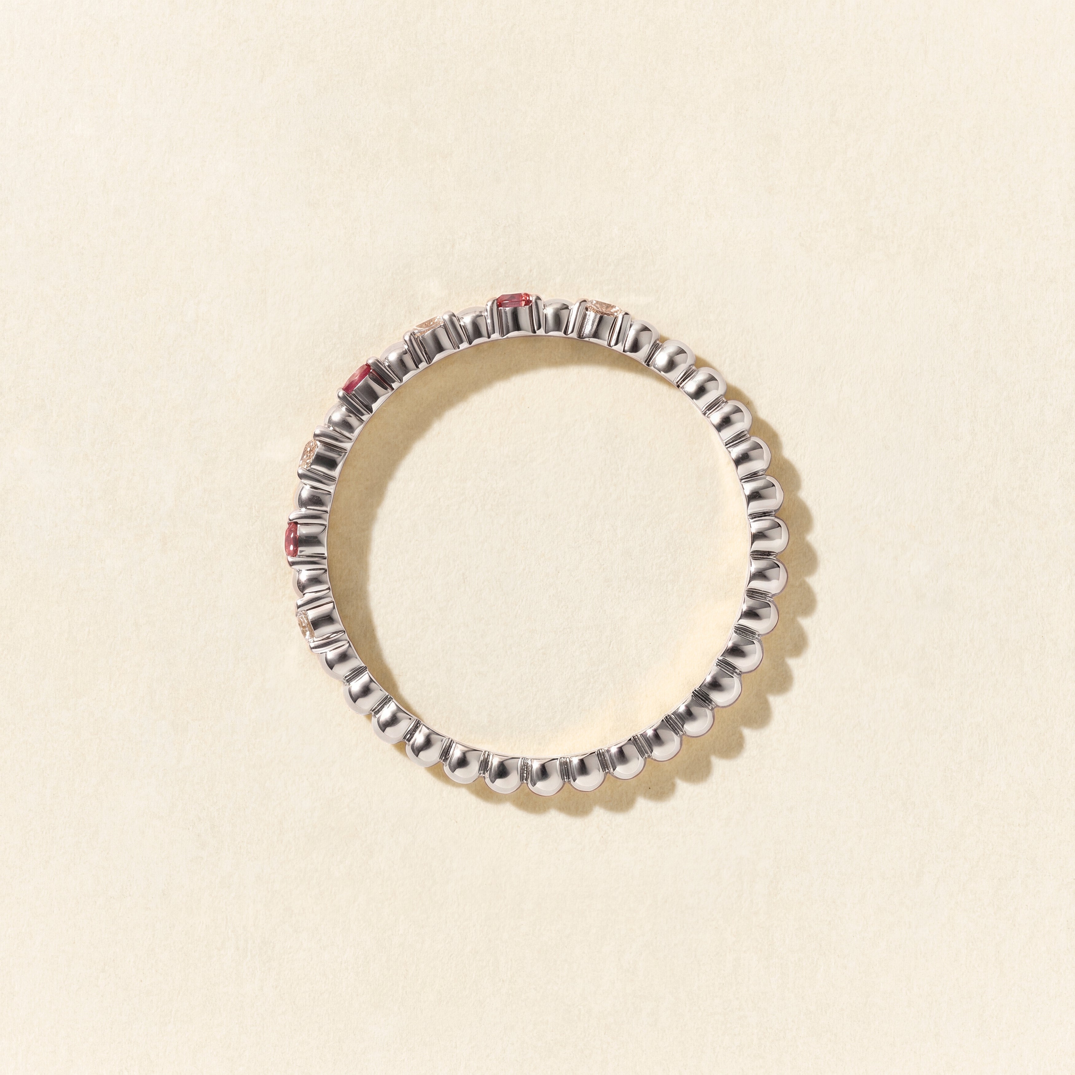Bague Alma Baby saphir rose et diamants - Or blanc