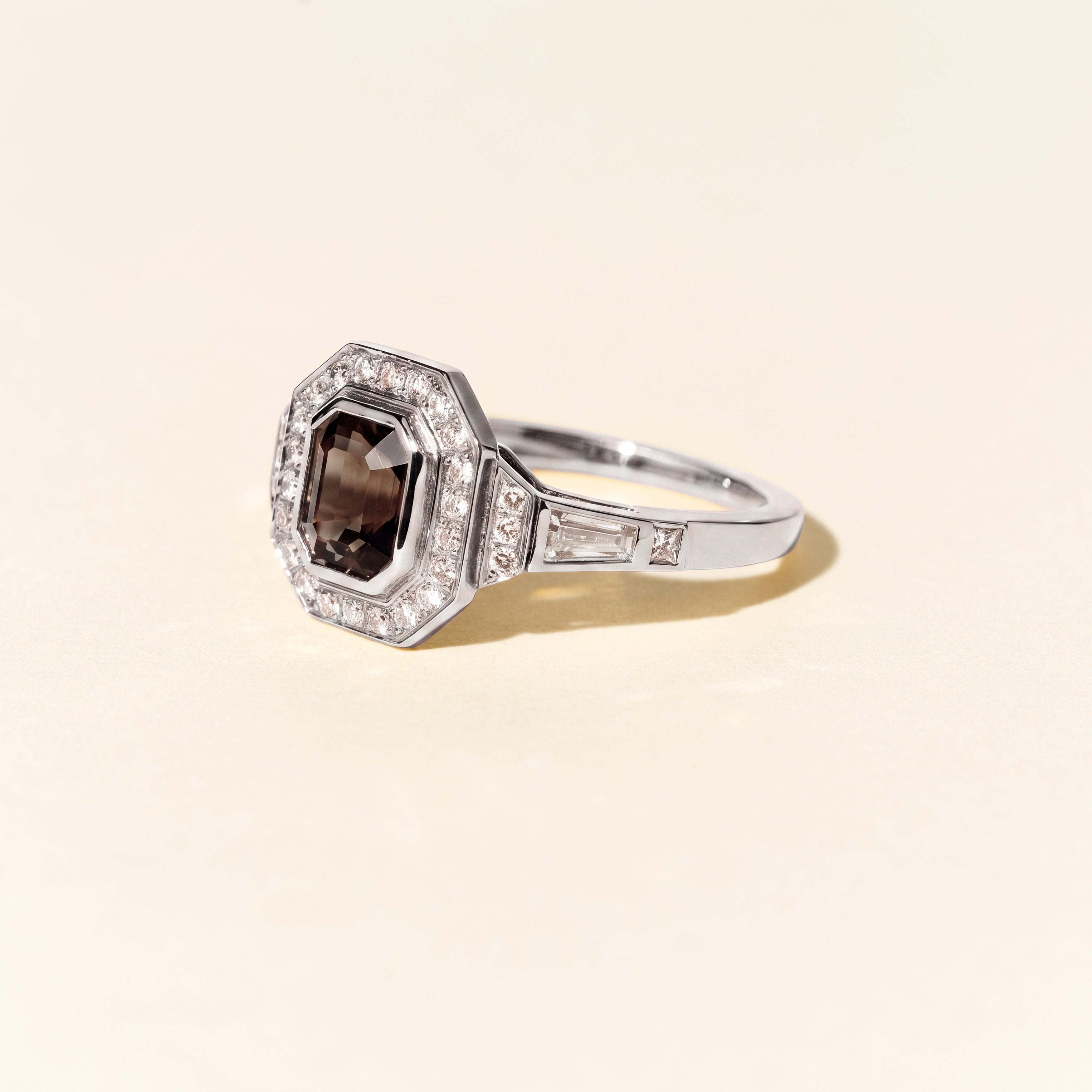 Bague Art déco spinelle et diamants GM - Or blanc