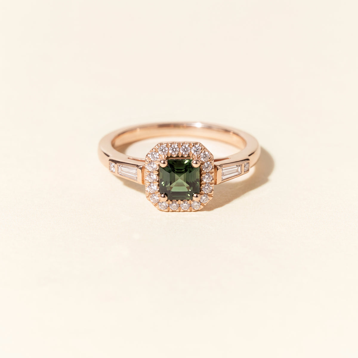Bague Vegas Baby saphir vert - Or rose