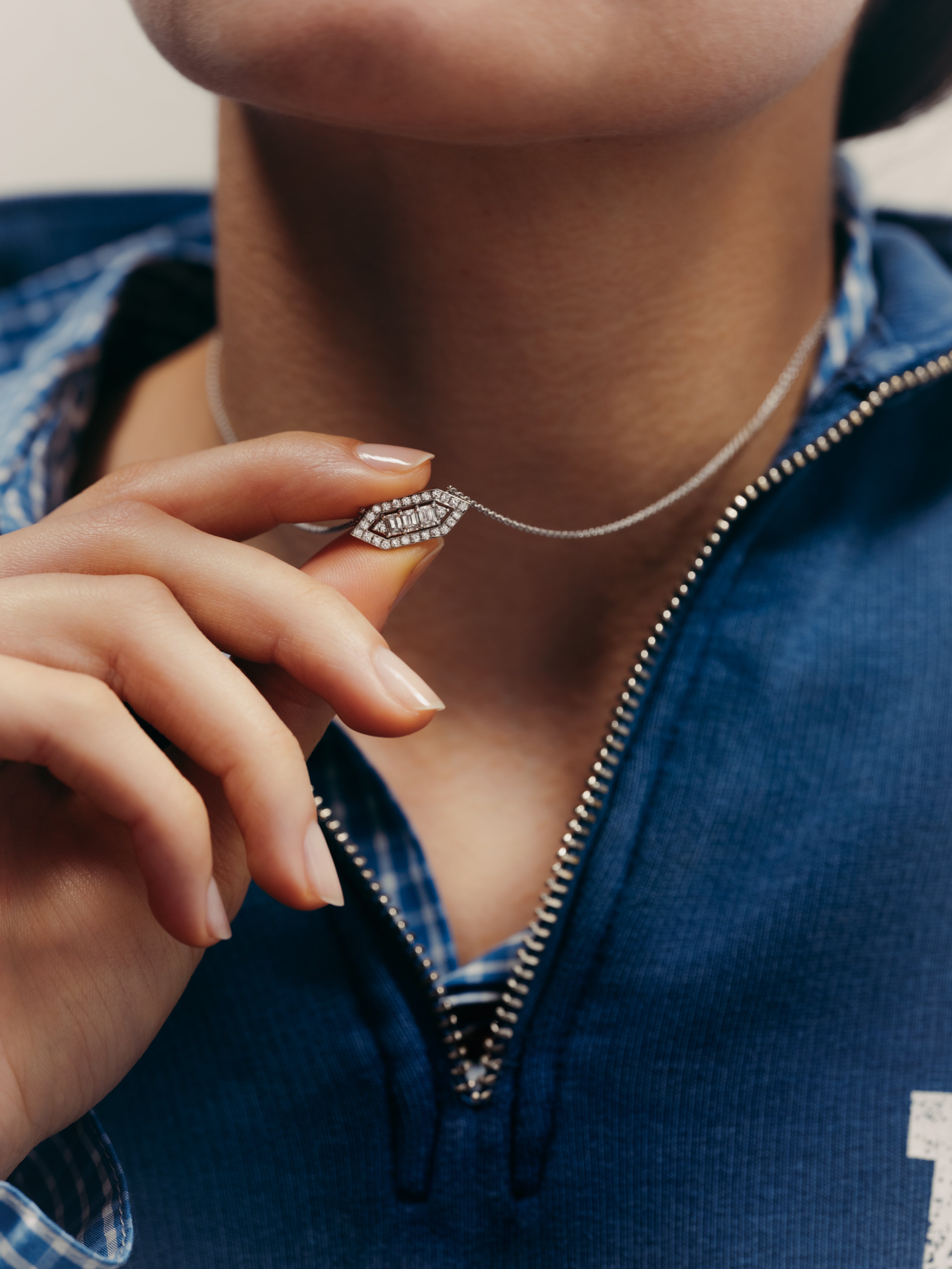 Collier - Brooklyn - Grand modèle - Or blanc