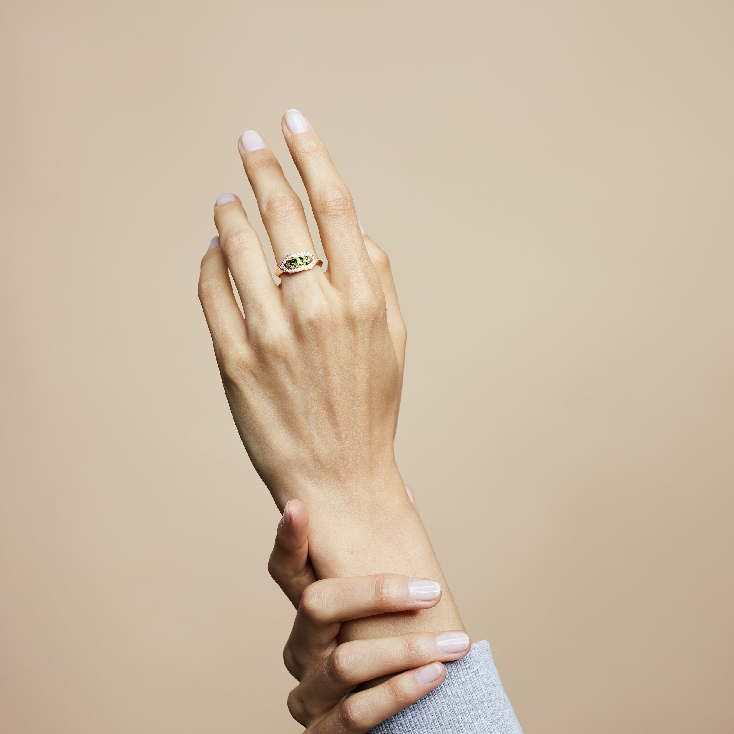 Bague Brooklyn diopsides - Or rose