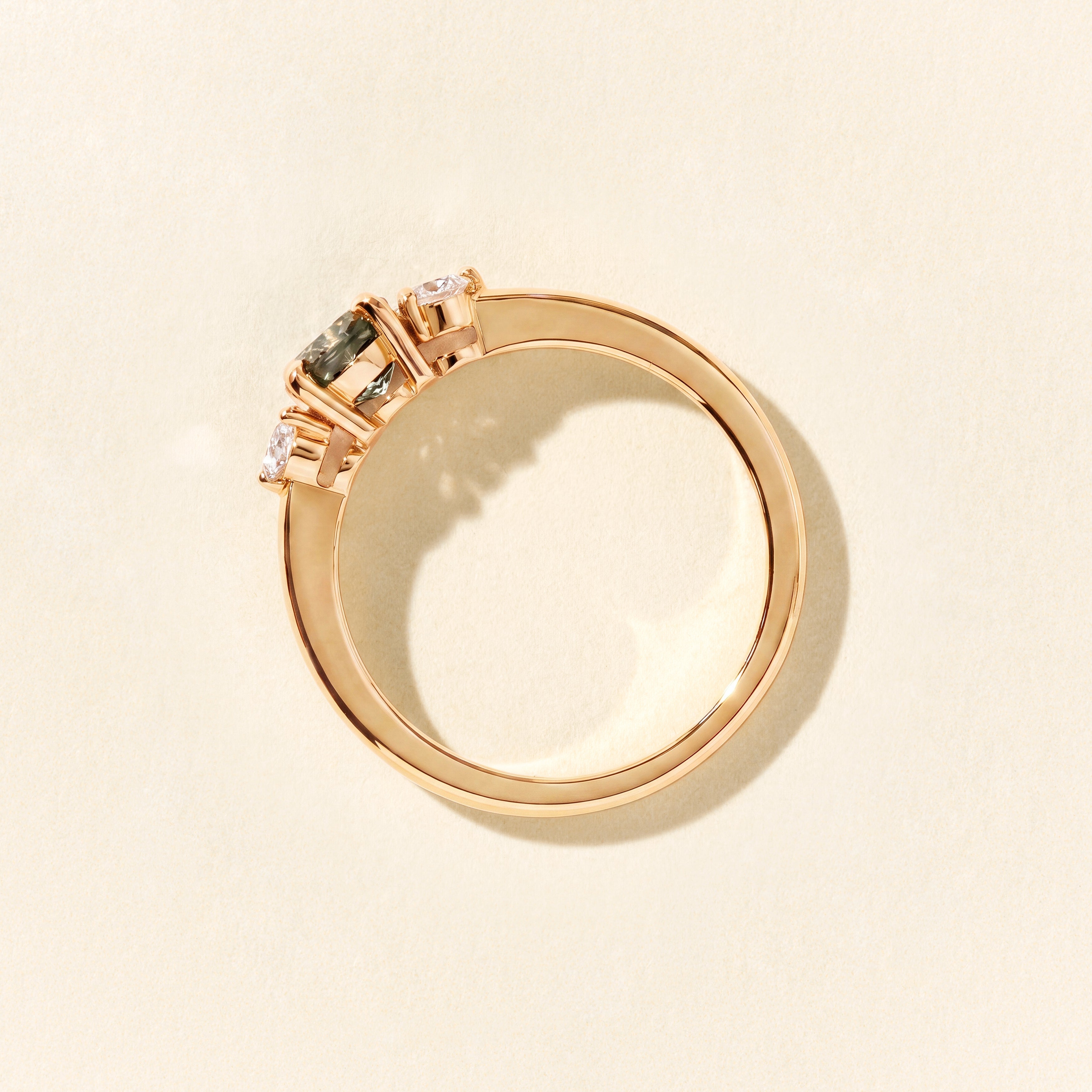 Bague Bahia saphir vert et diamants PM - Or jaune