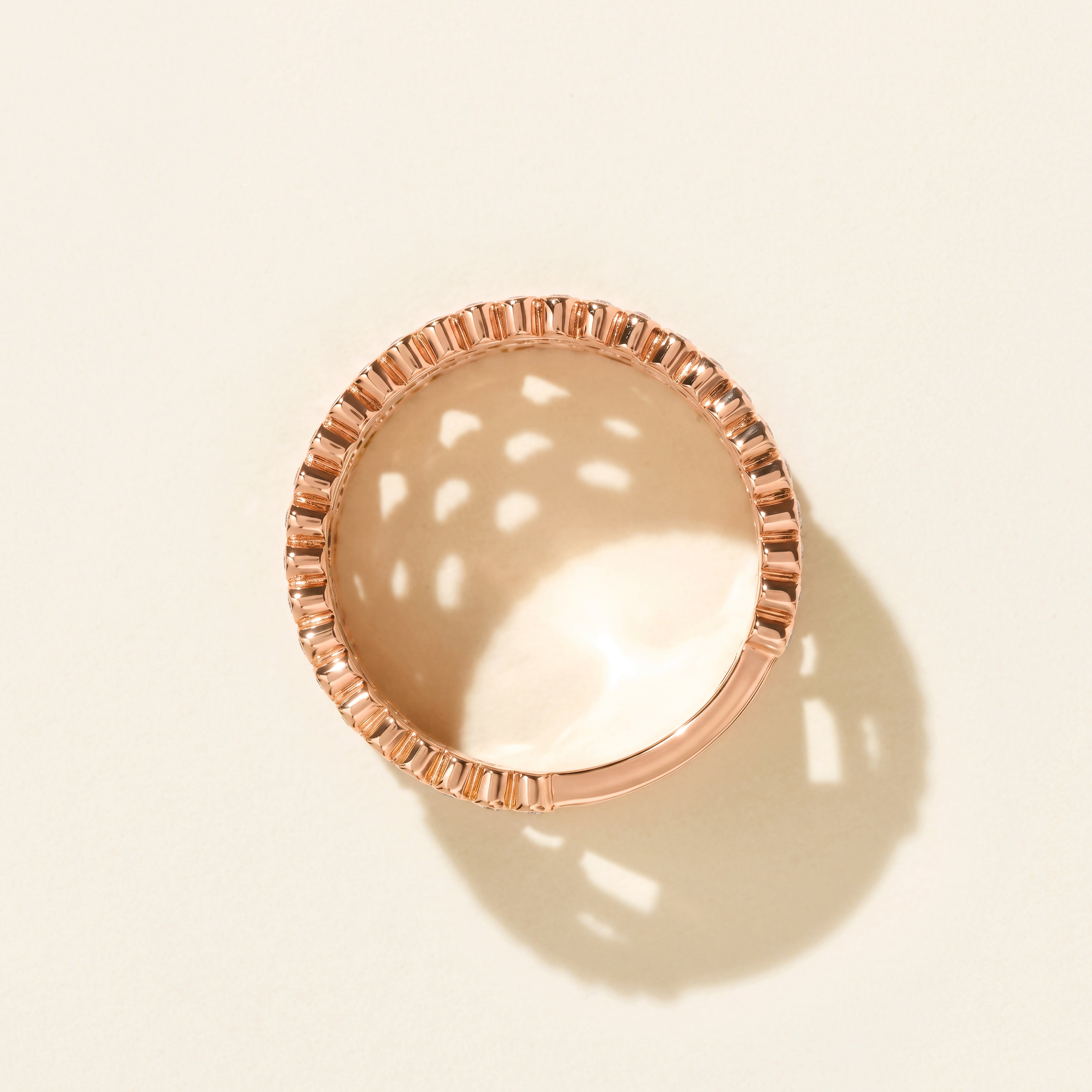 Bague Blanche diamants serti clos - Or rose