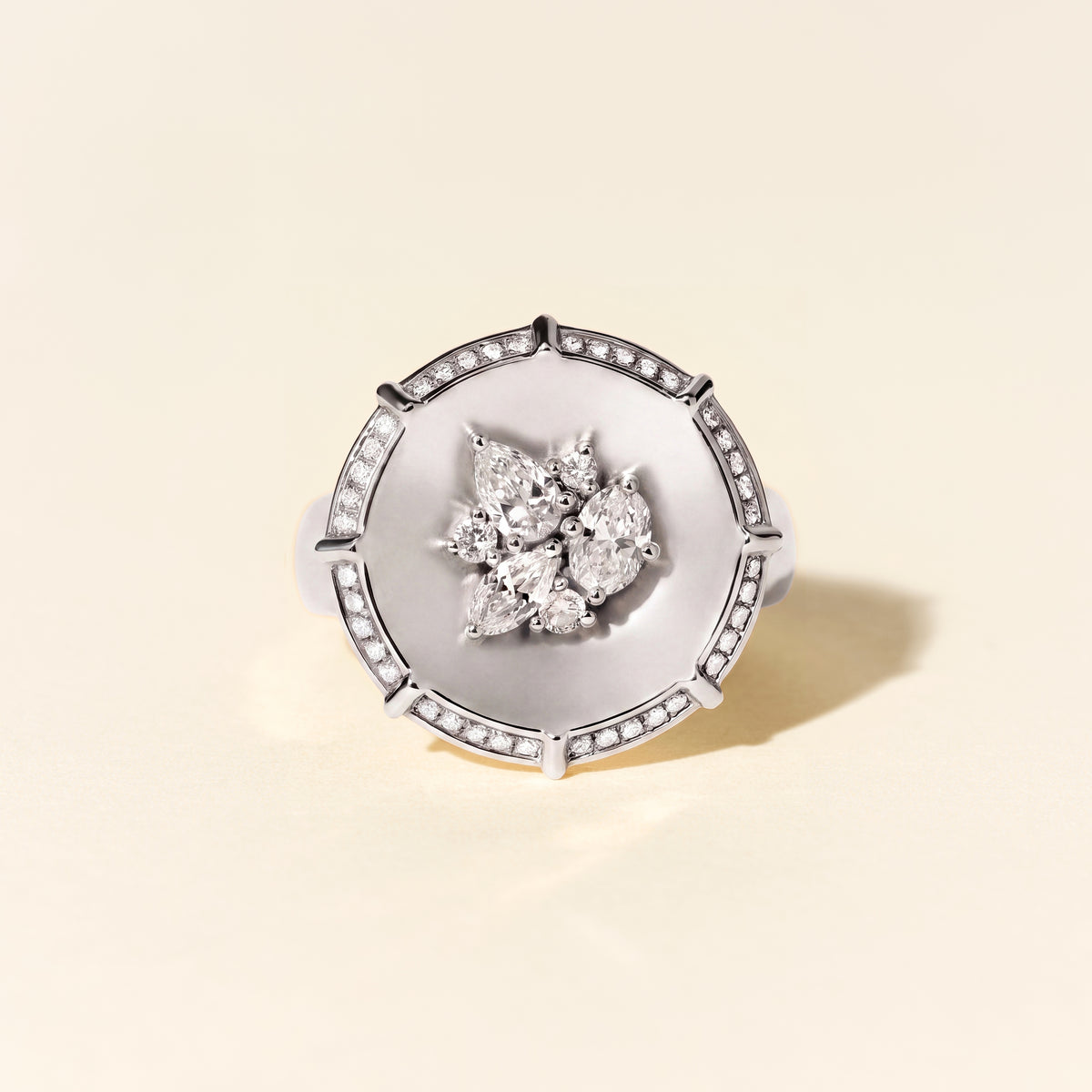 Bague Bouquet GM - Or blanc