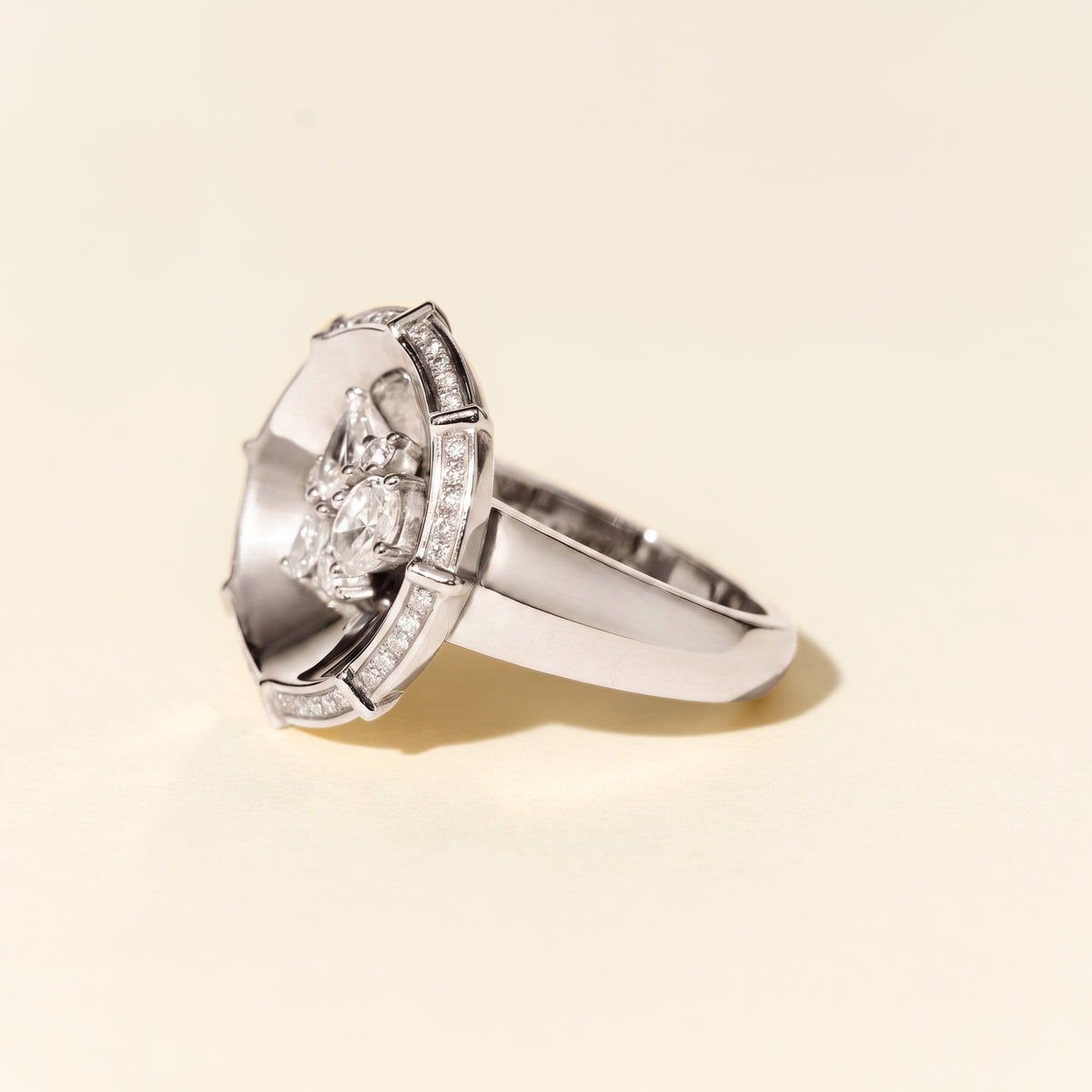 Bague Bouquet GM - Or blanc
