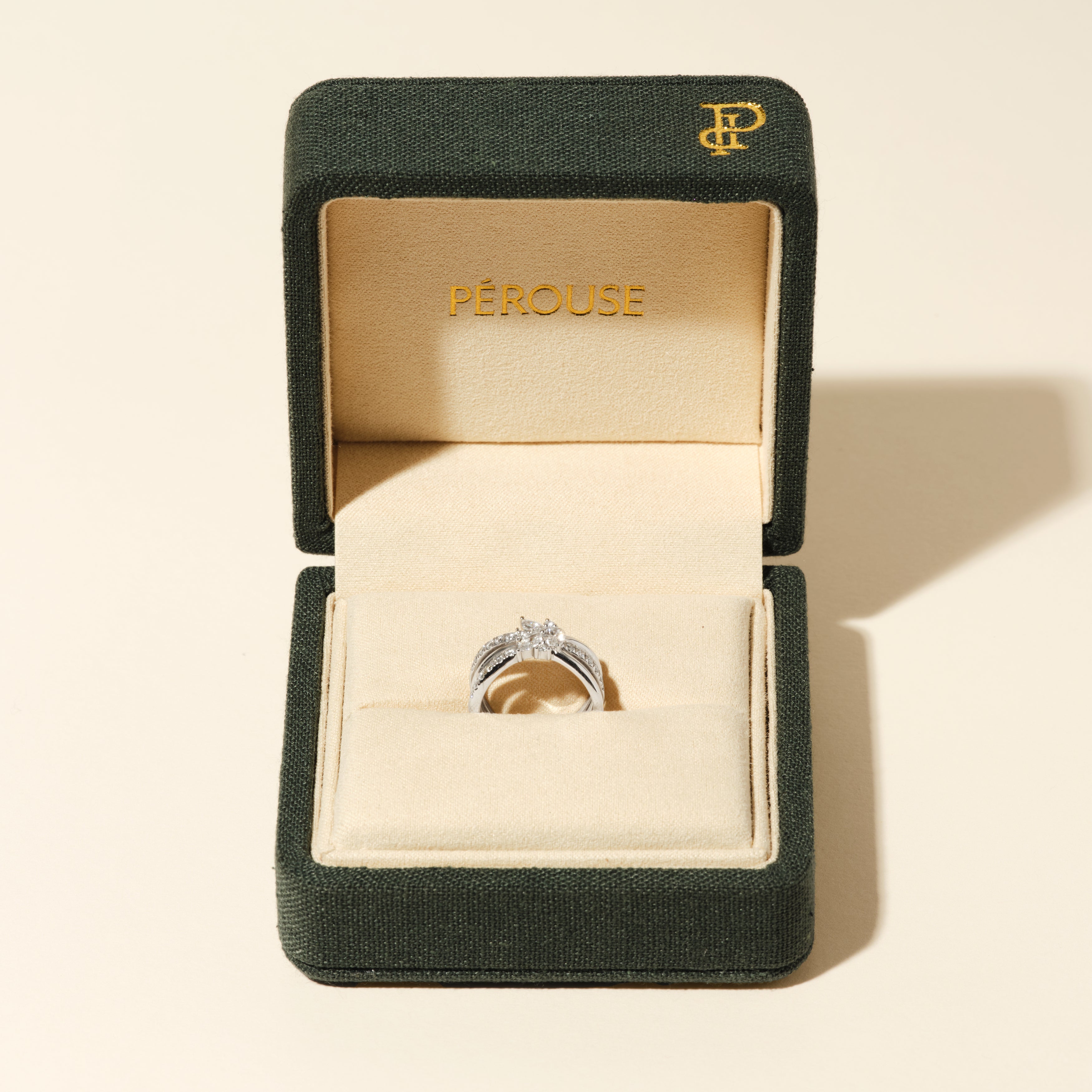 Bague Bouquet Solitaire - Or blanc