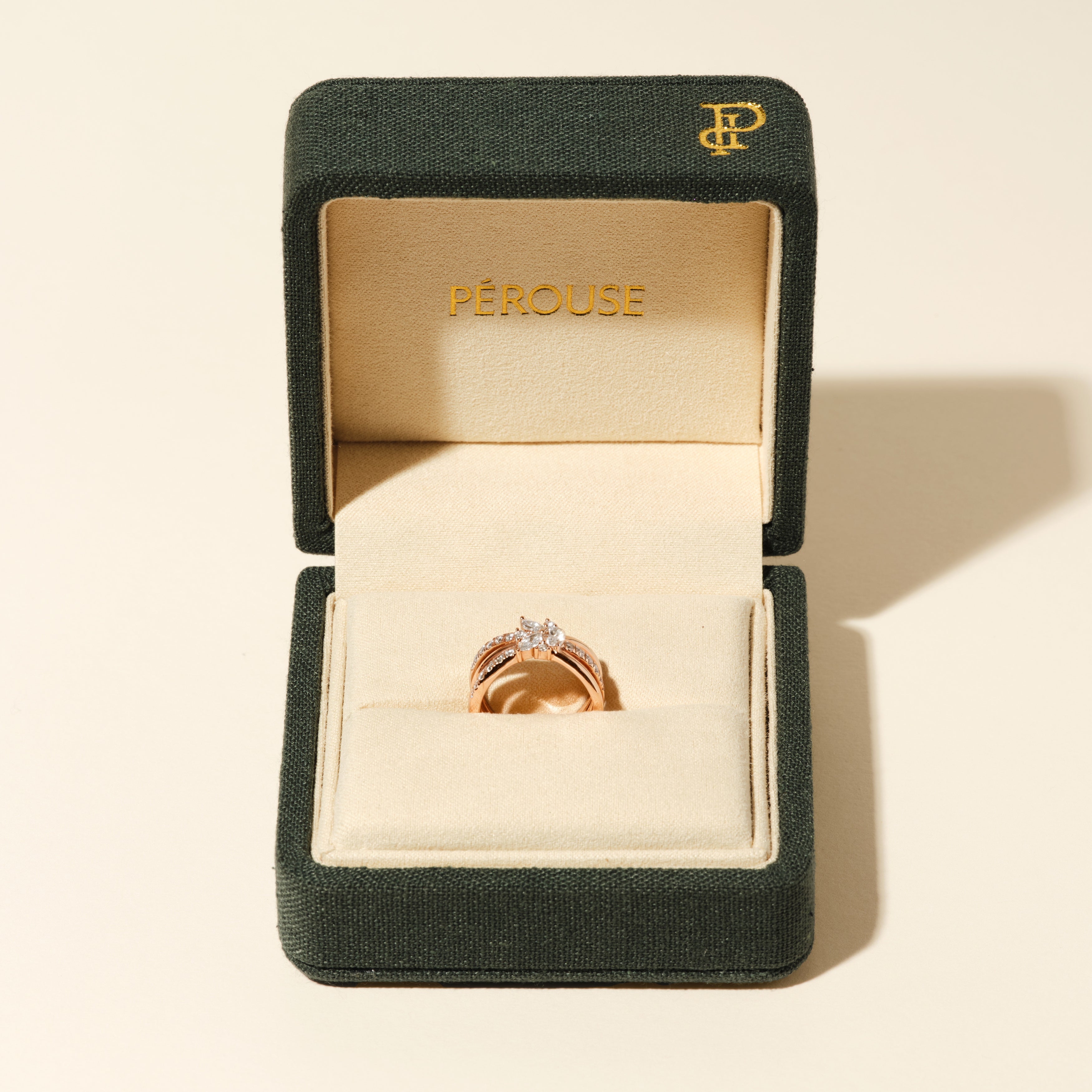 Bague Bouquet Solitaire - Or rose