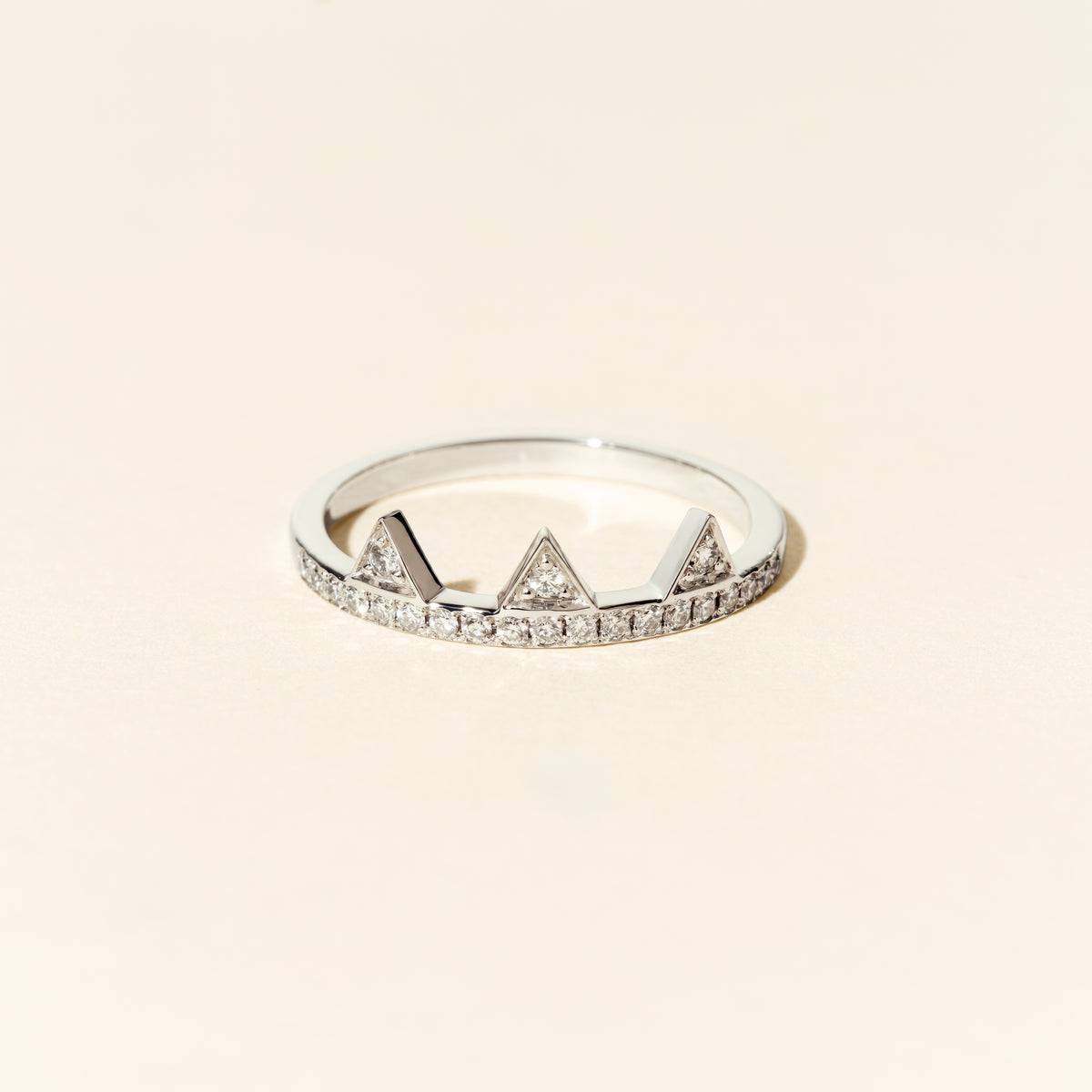 Bague Brooklyn baby diamants pavée - Or blanc