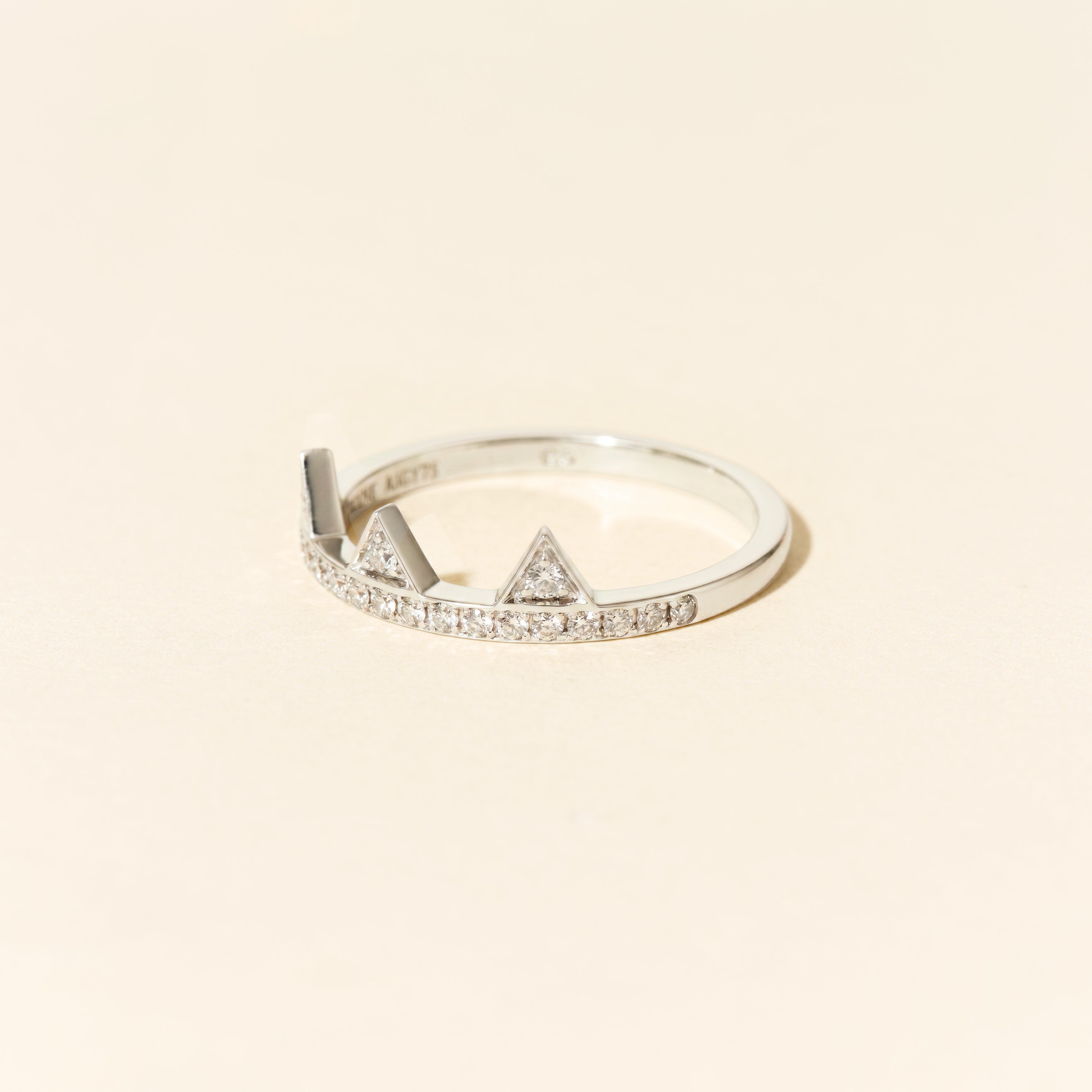 Bague Brooklyn baby diamants pavée - Or blanc