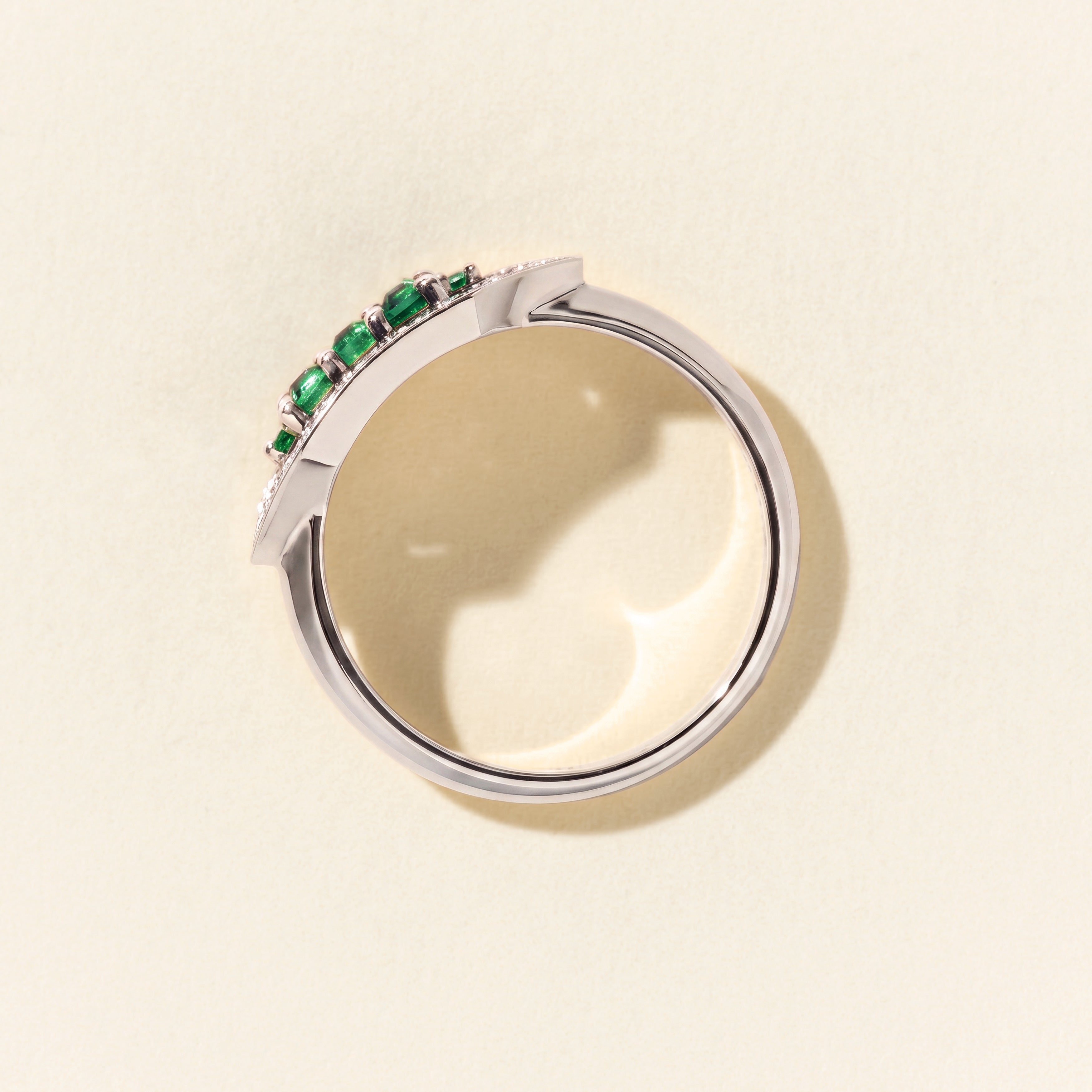 Bague Brooklyn émeraudes - Or blanc