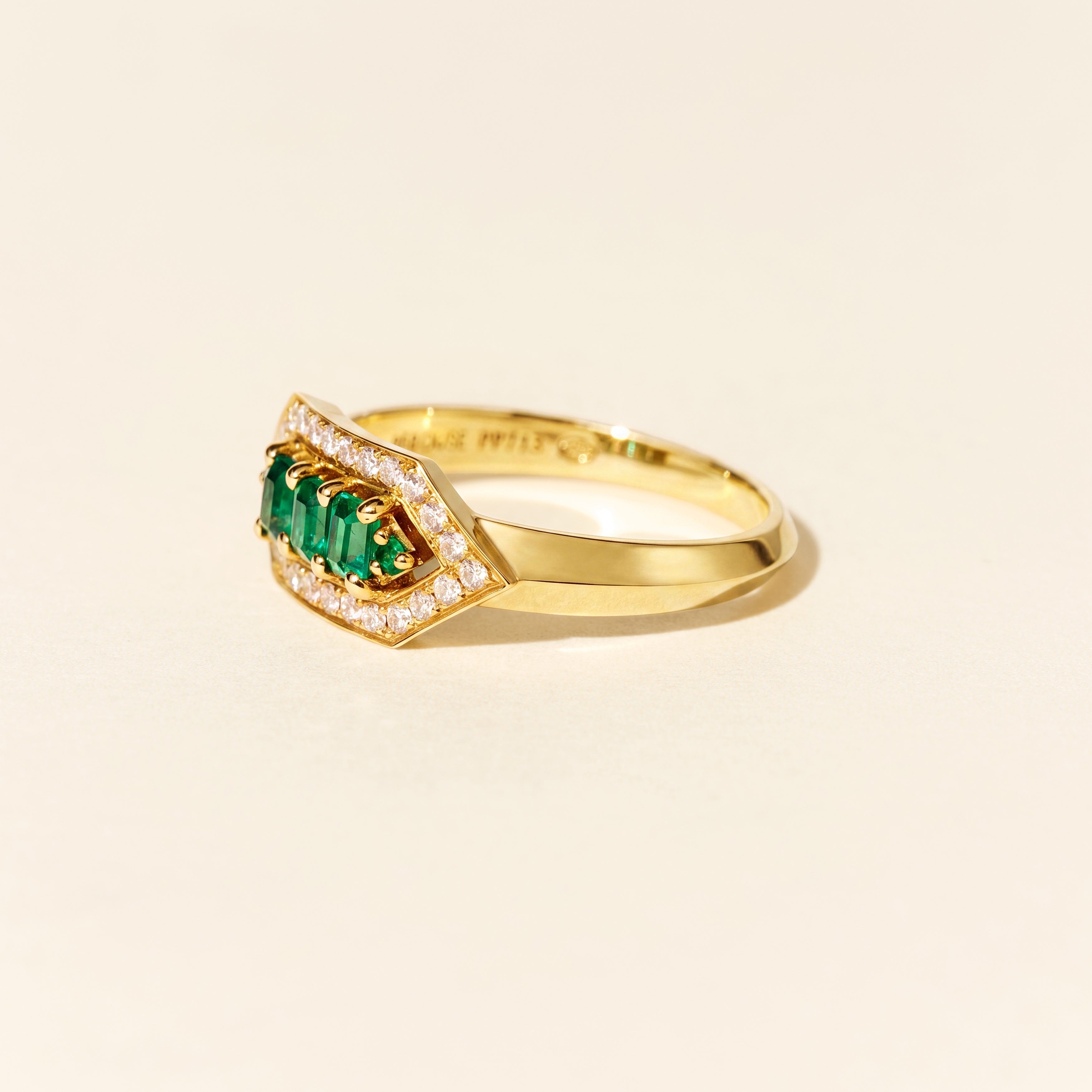 Bague Brooklyn émeraudes - Or jaune