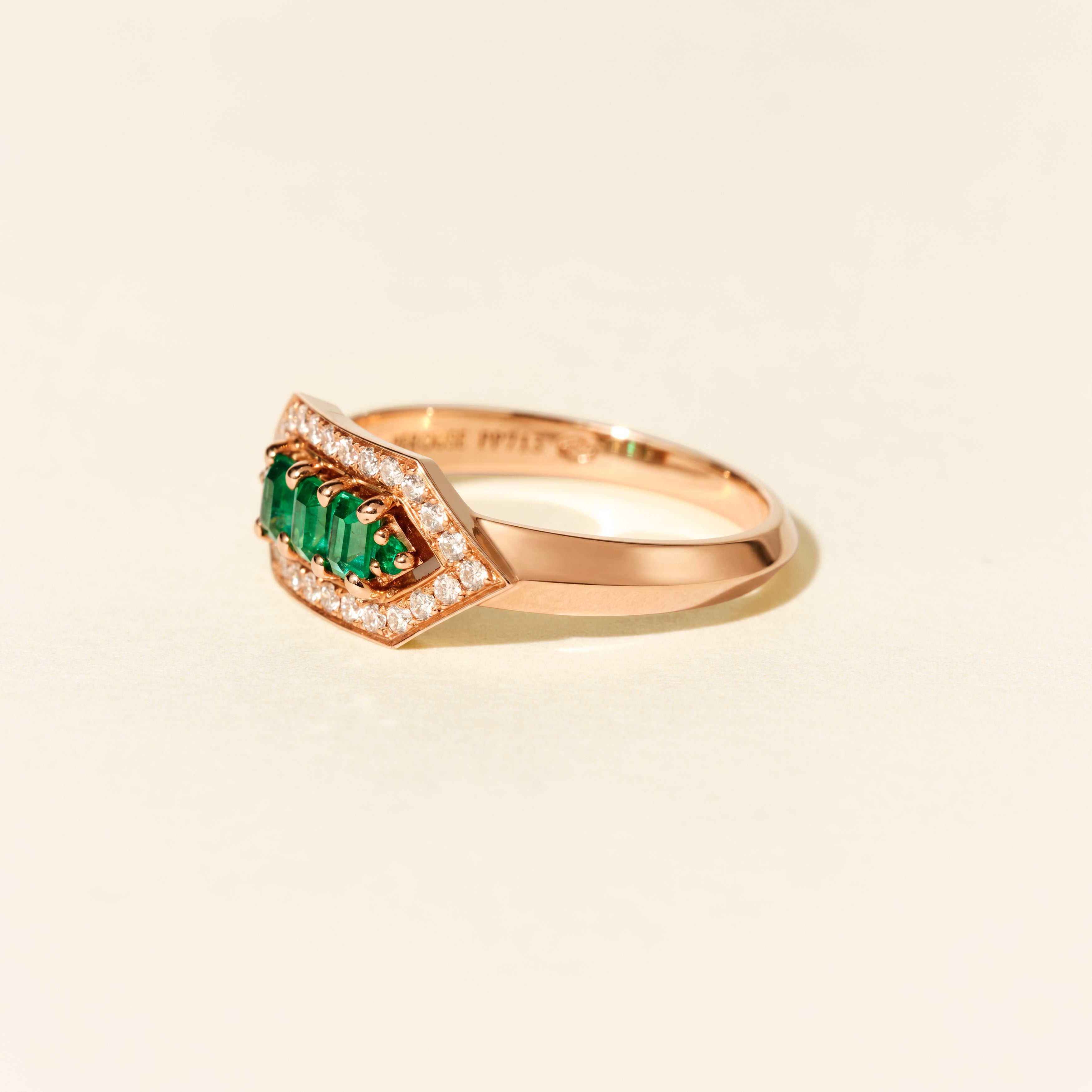 Bague Brooklyn émeraudes - Or rose