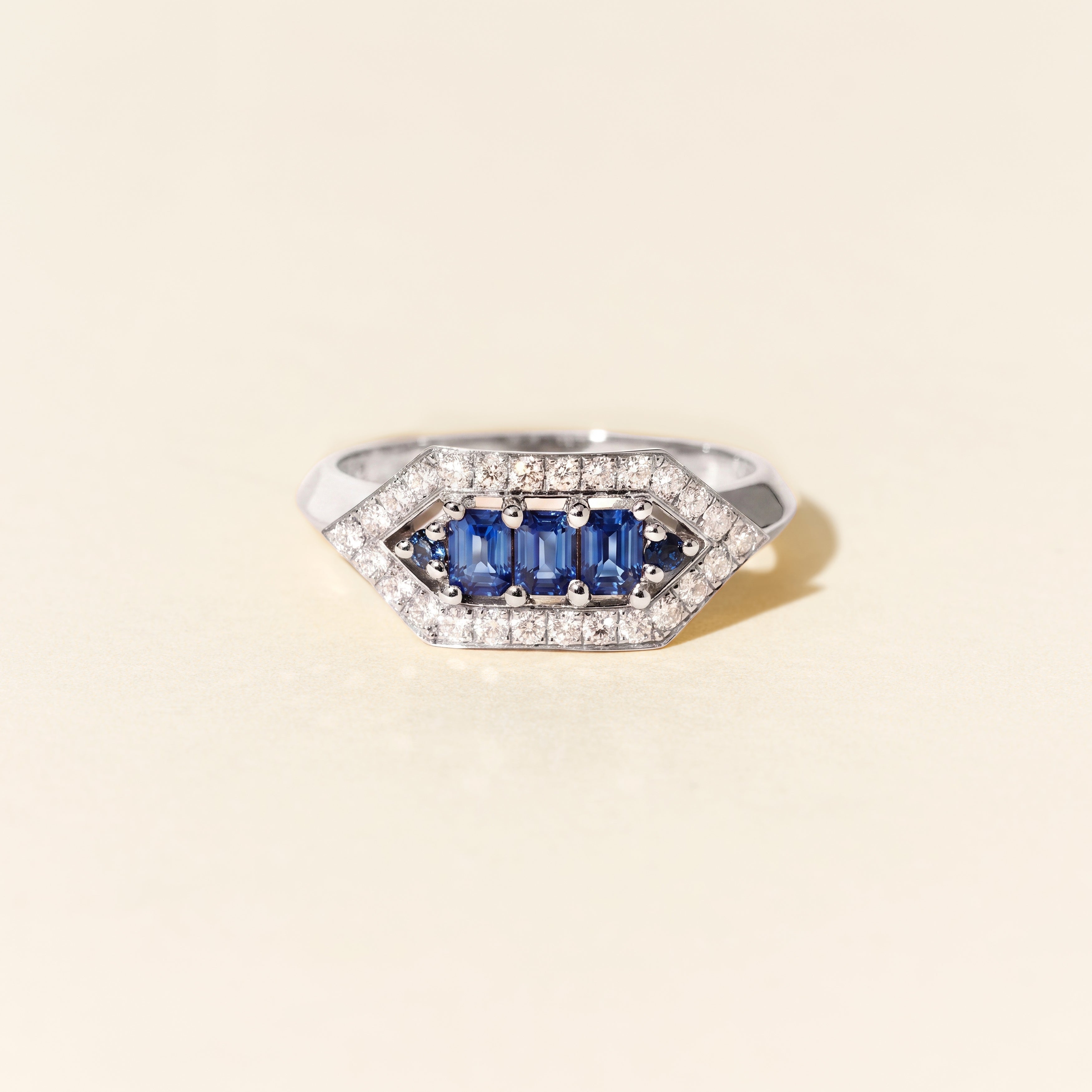 Bague Brooklyn saphirs bleus - Or blanc