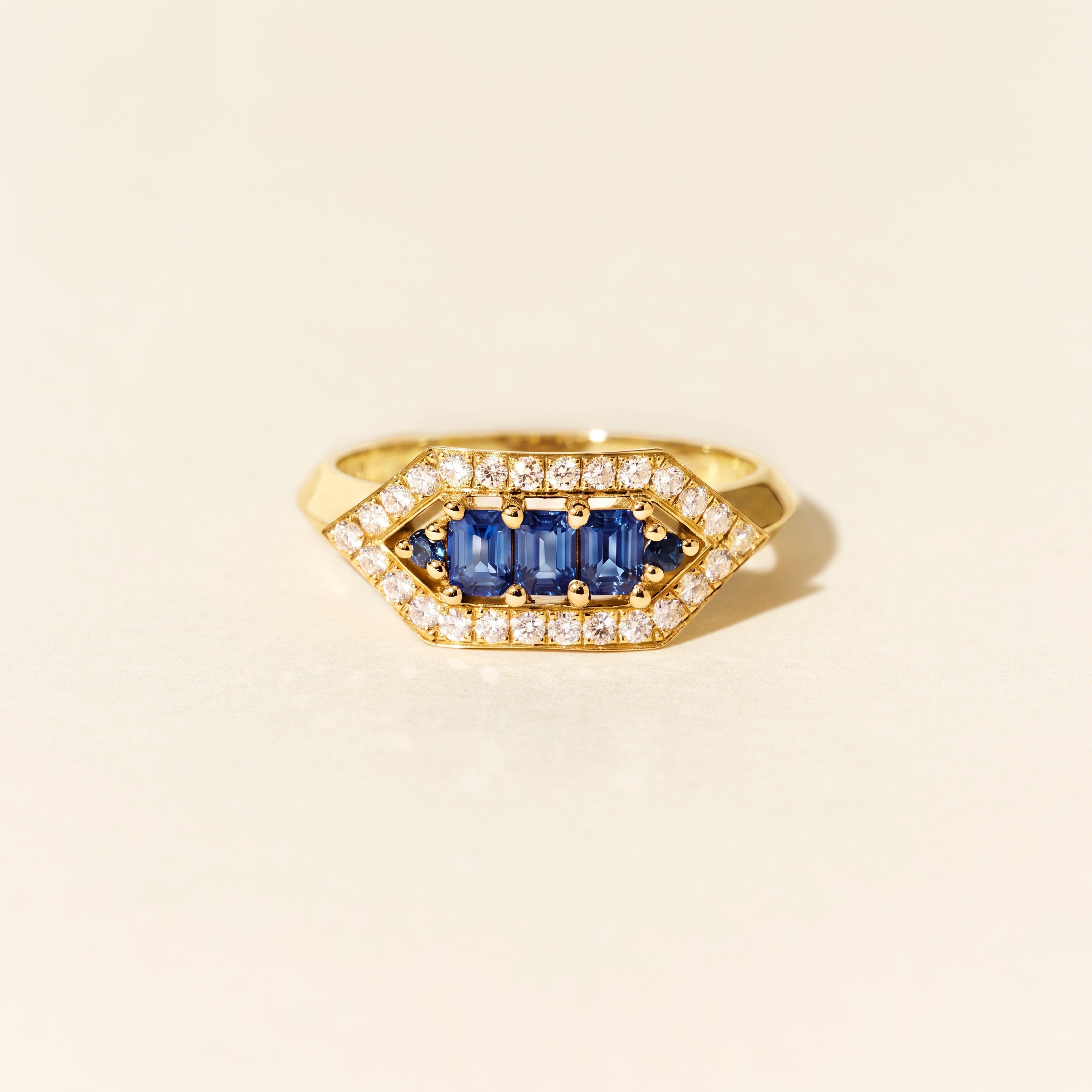 Bague Brooklyn saphirs bleus - Or jaune