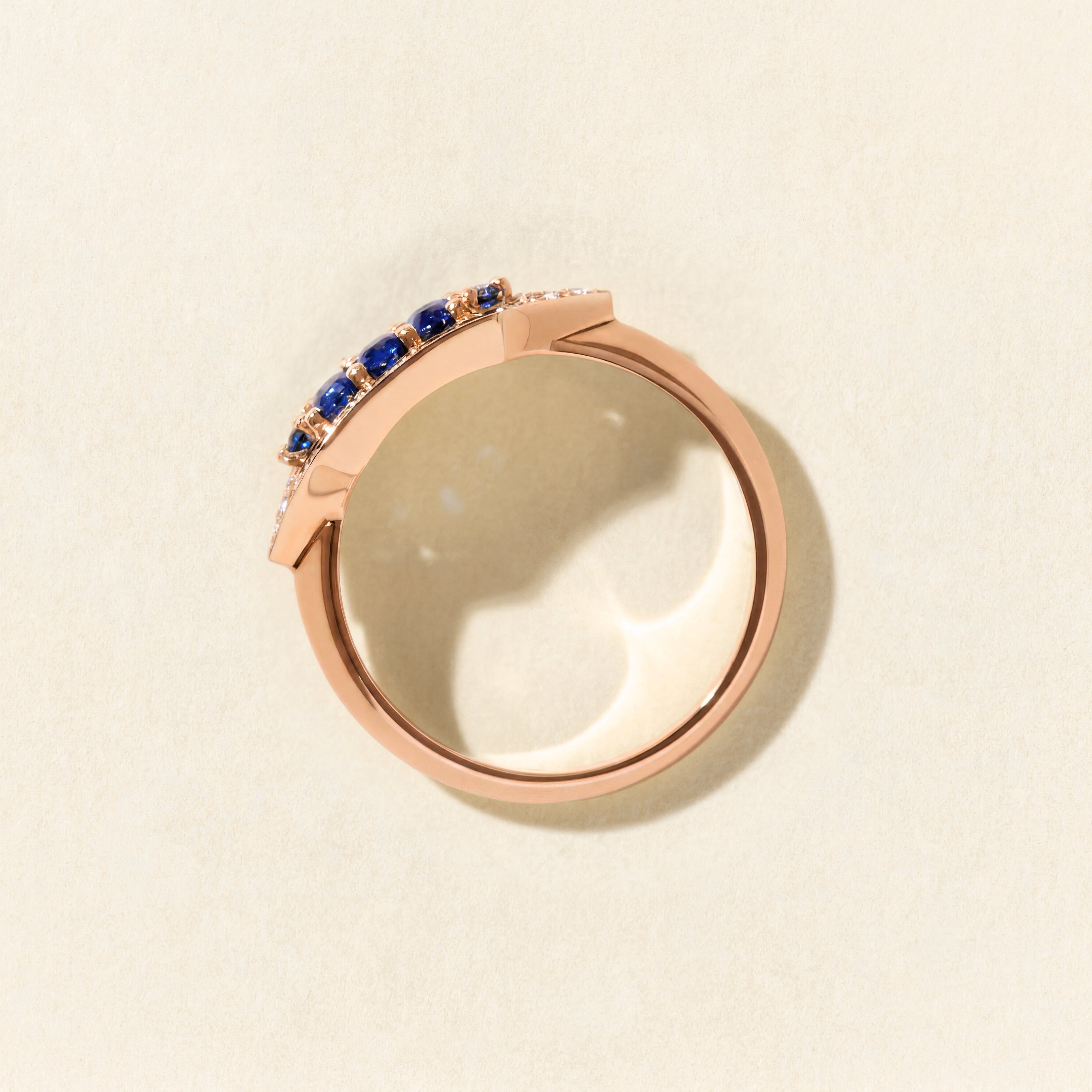 Bague Brooklyn saphirs bleus - Or rose