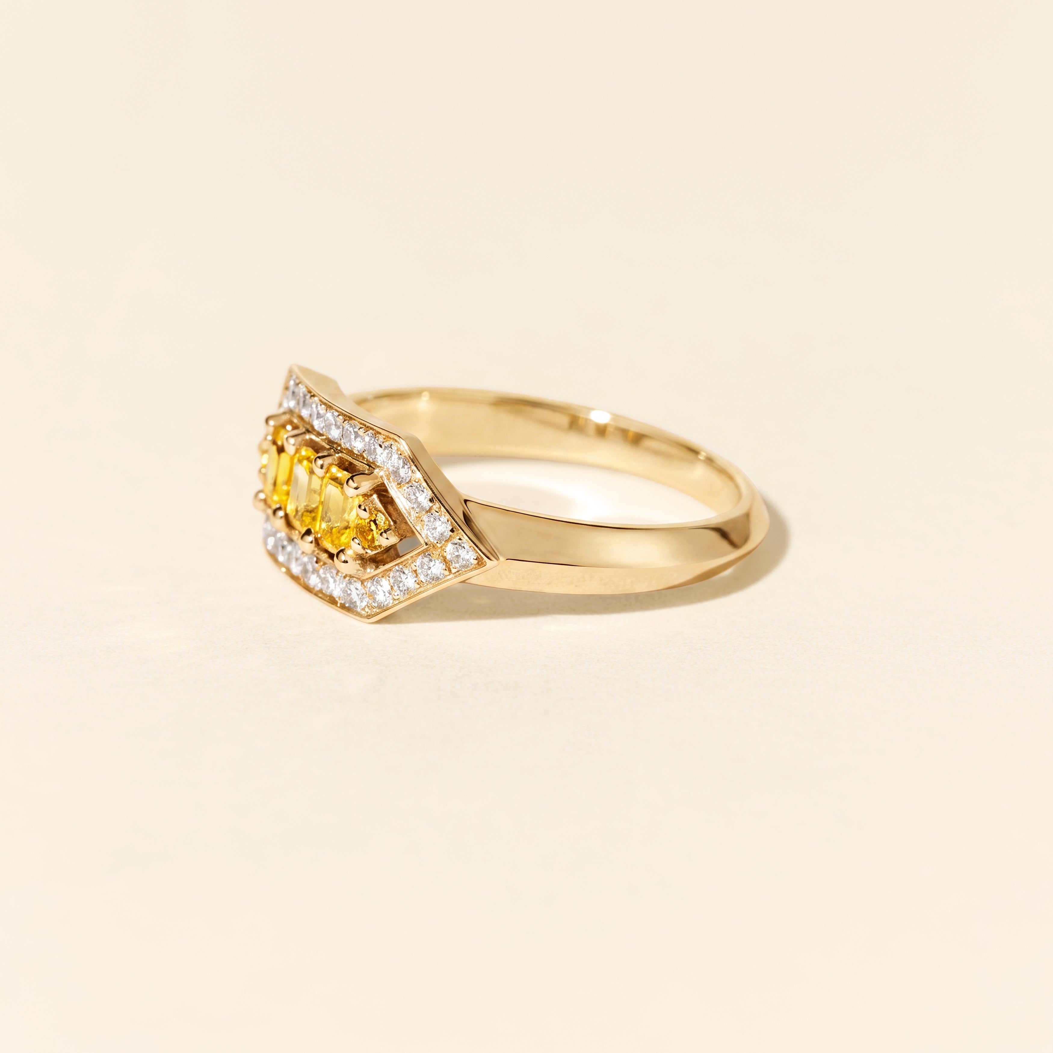 Bague Brooklyn saphirs jaunes - Or jaune