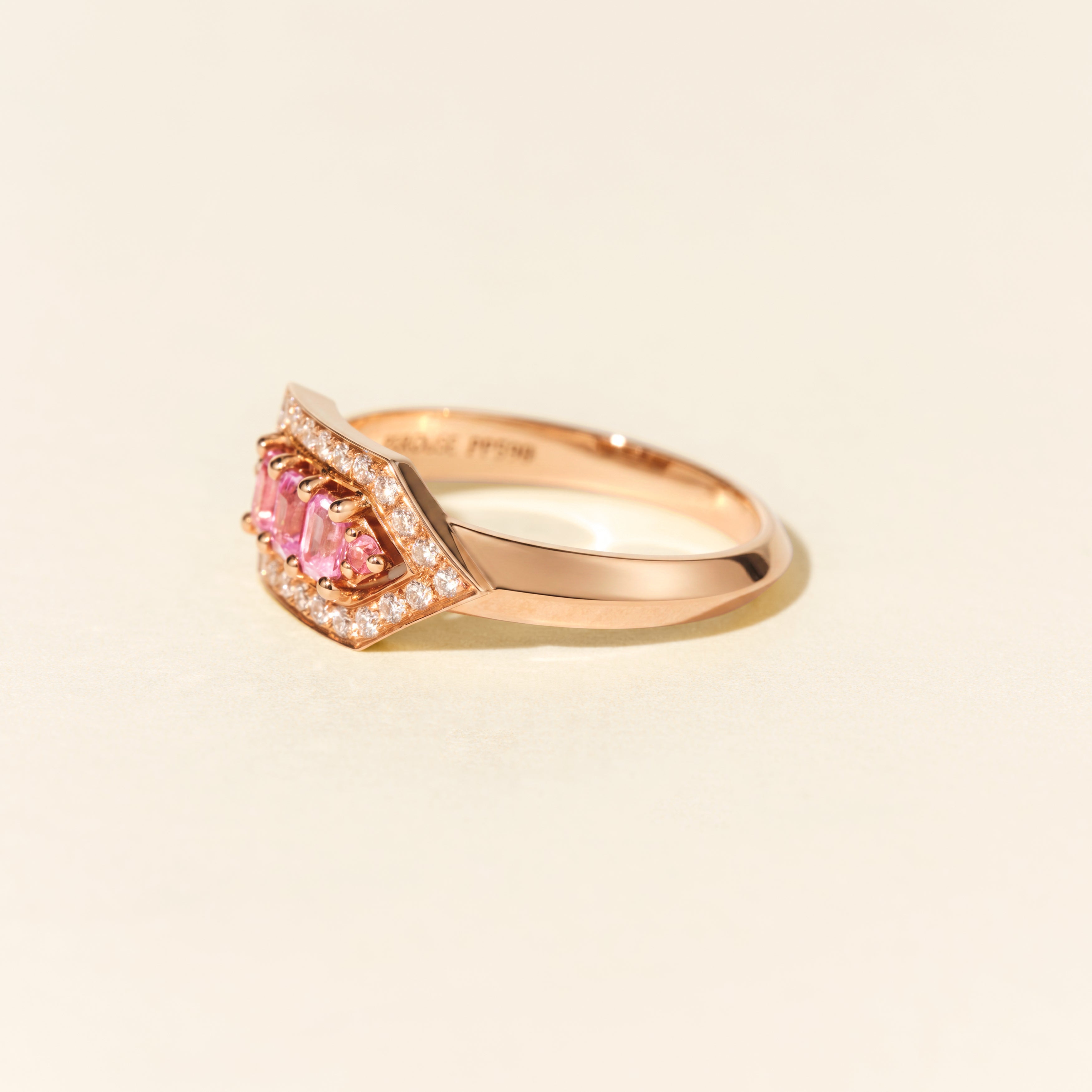 Bague Brooklyn saphirs roses - Or rose