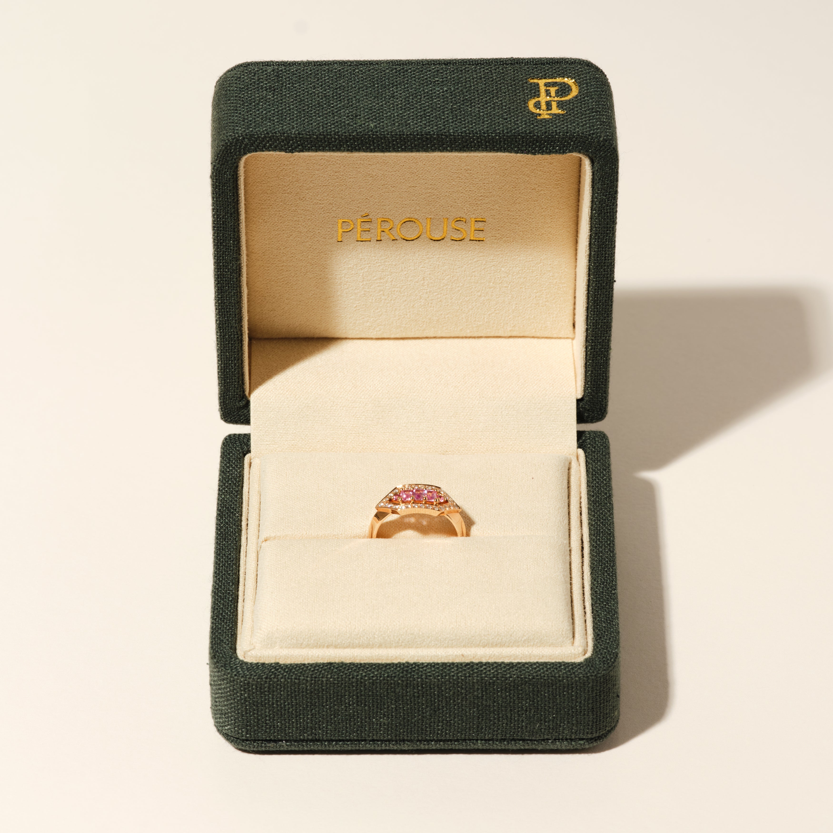Bague Brooklyn saphirs roses - Or rose
