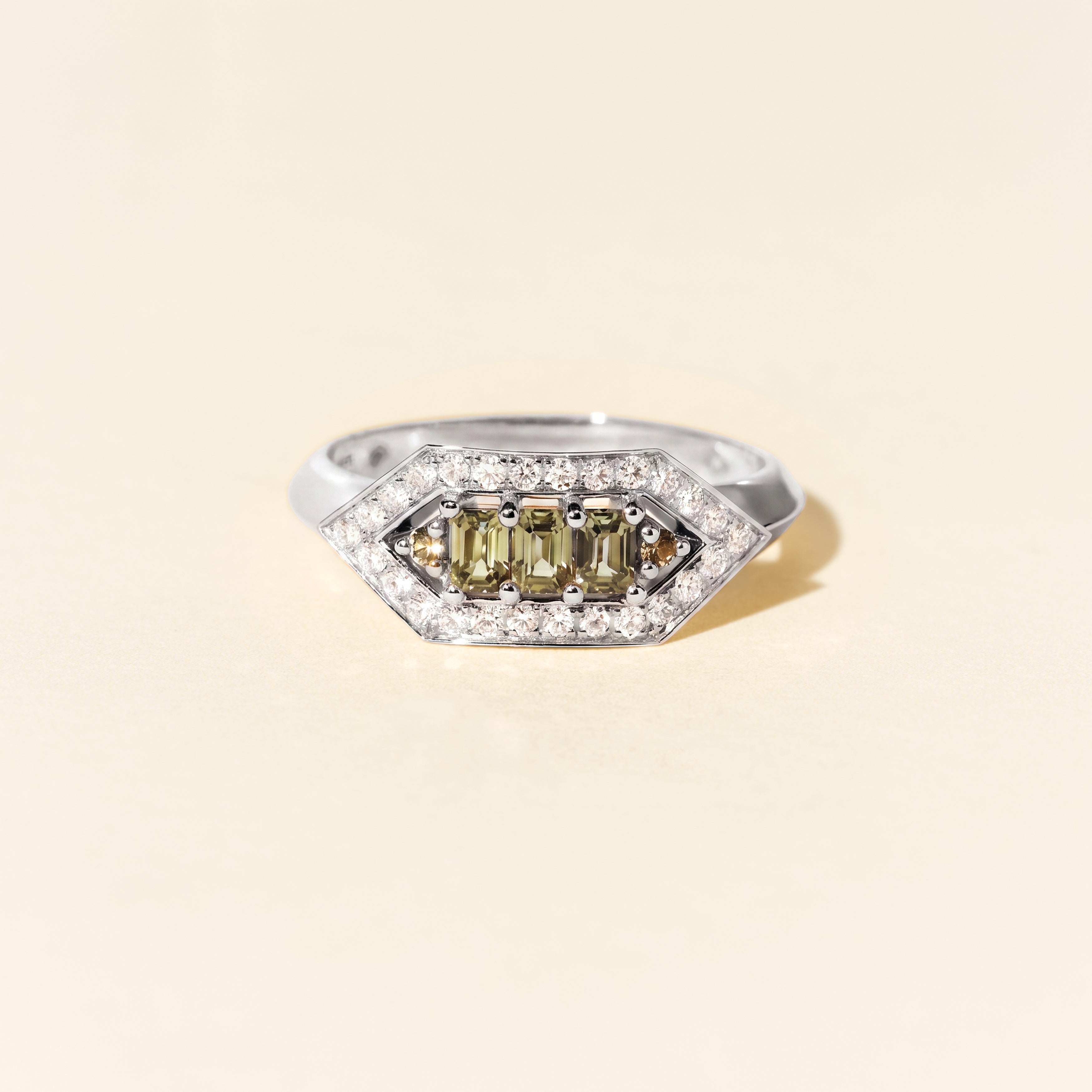 Bague Brooklyn saphirs verts - Or blanc