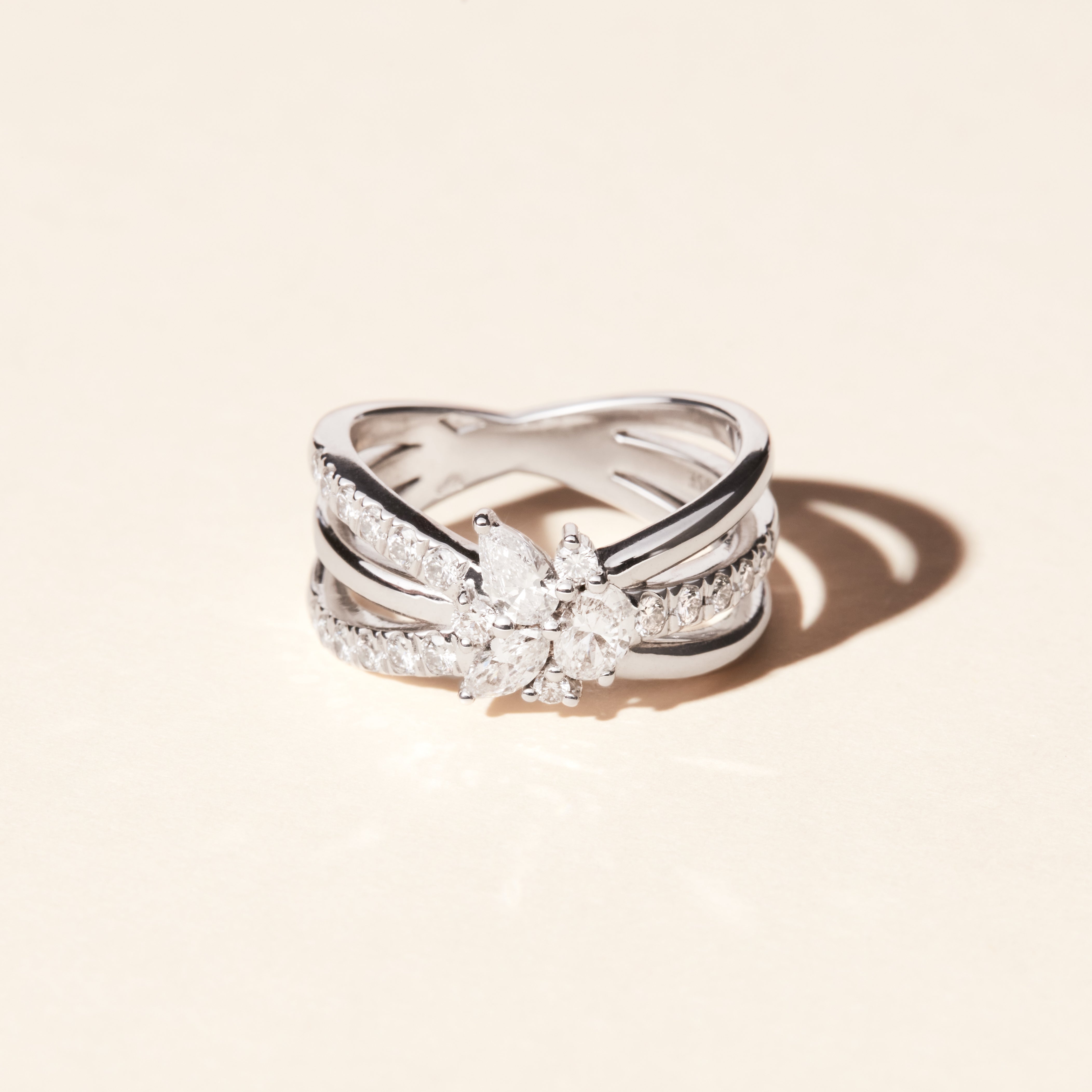 Bague Bouquet Solitaire - Or blanc