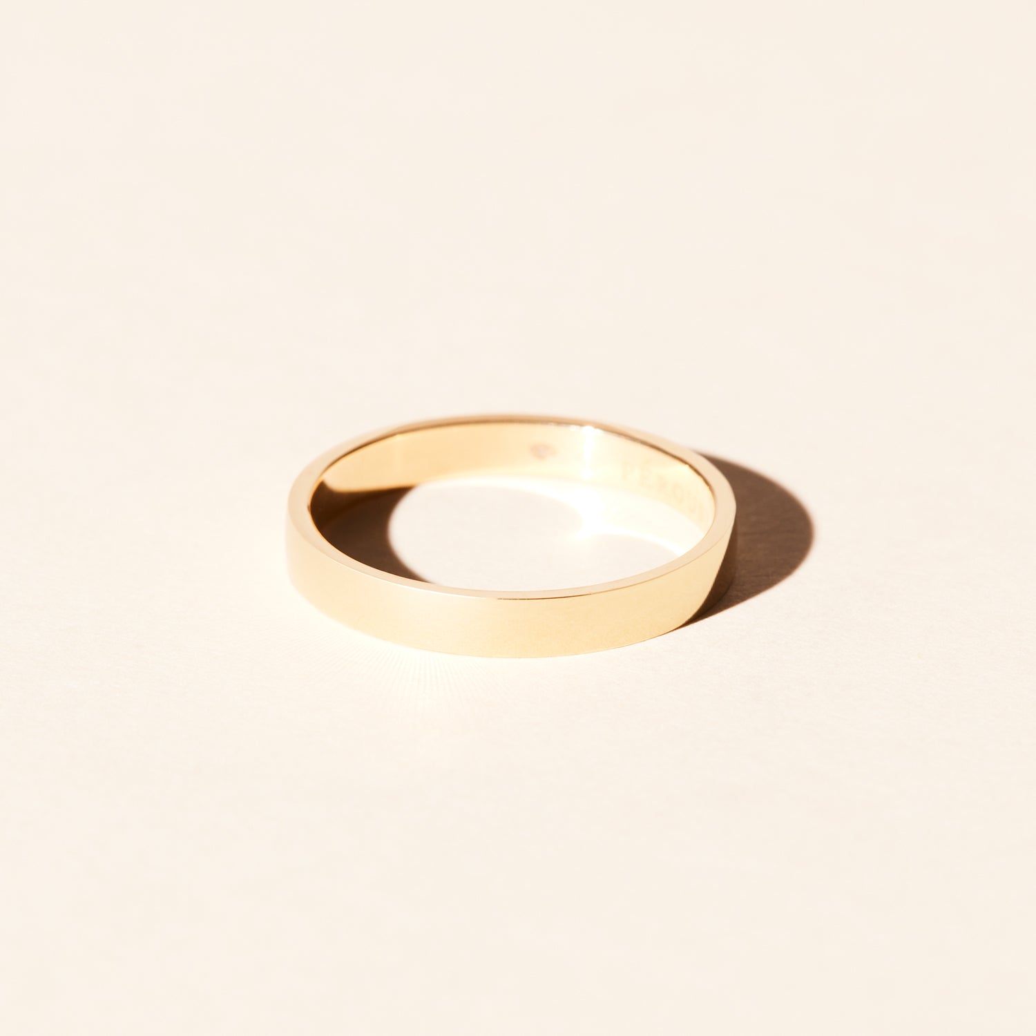 Cedar wedding band 3.00mm - Yellow gold
