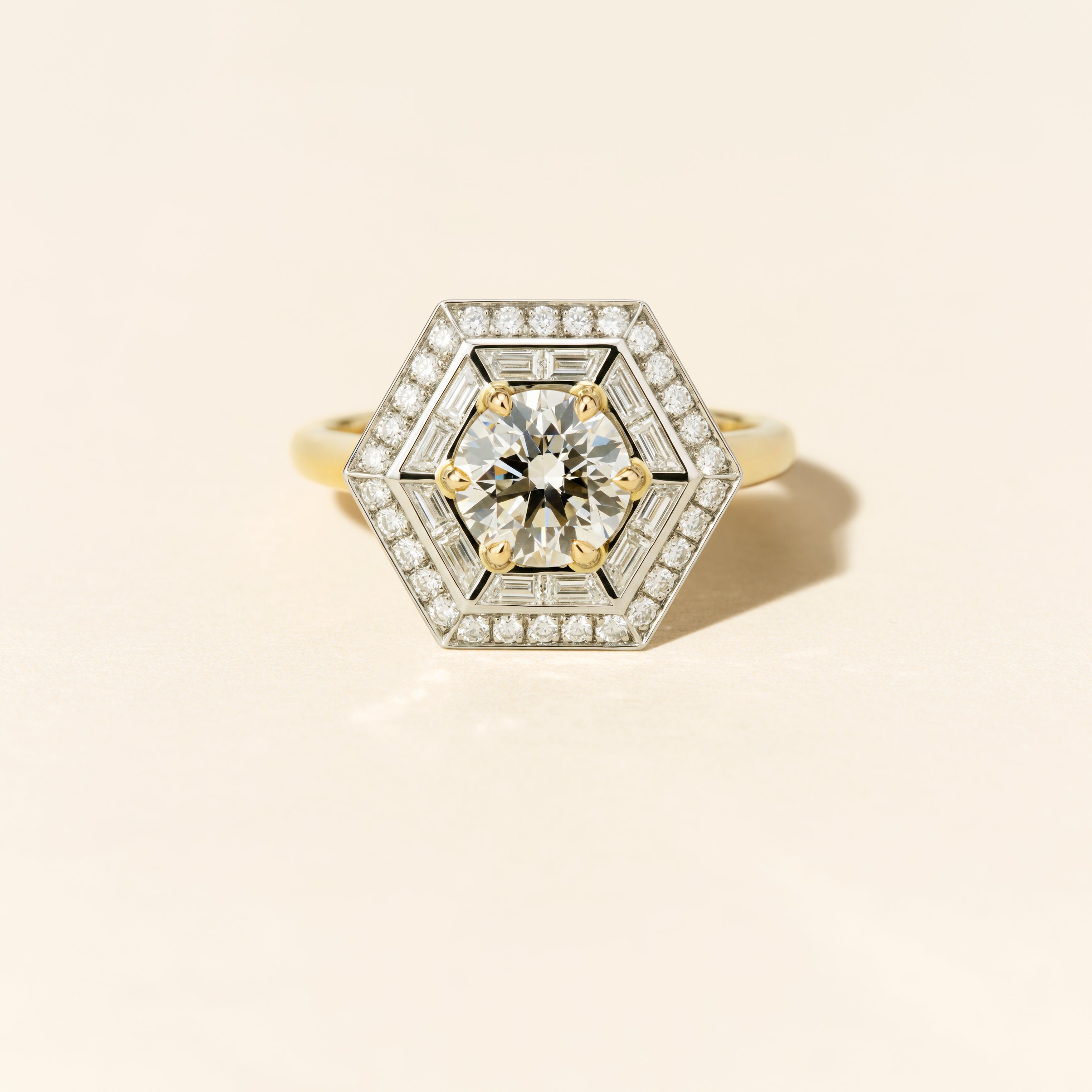 Bague Dallas Hexagon GM 1 carat - Or jaune