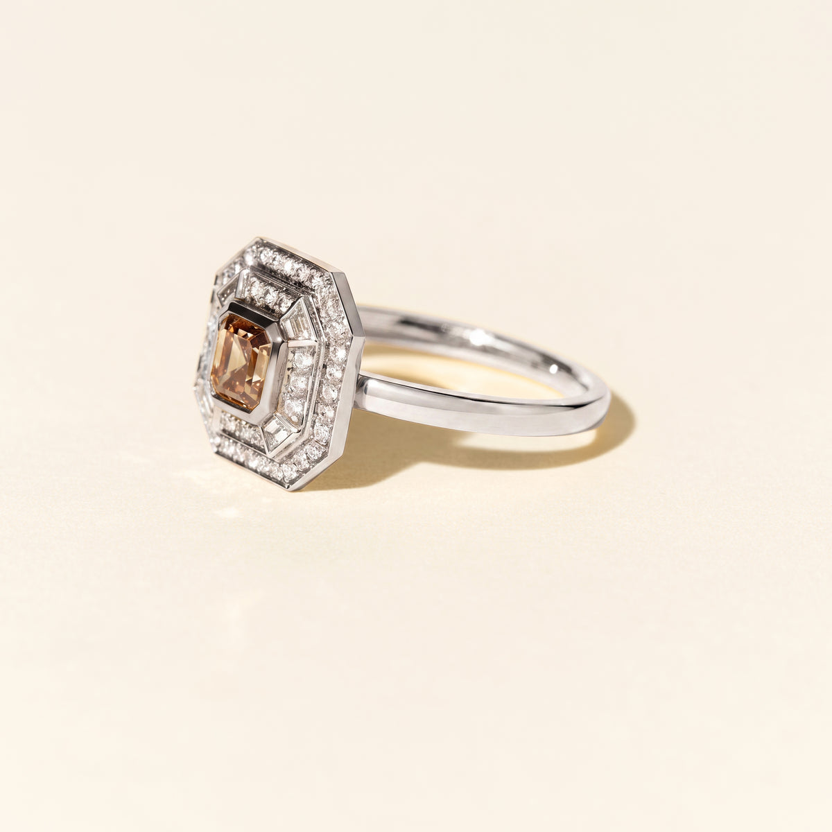 Bague Dallas Square PM - Or blanc
