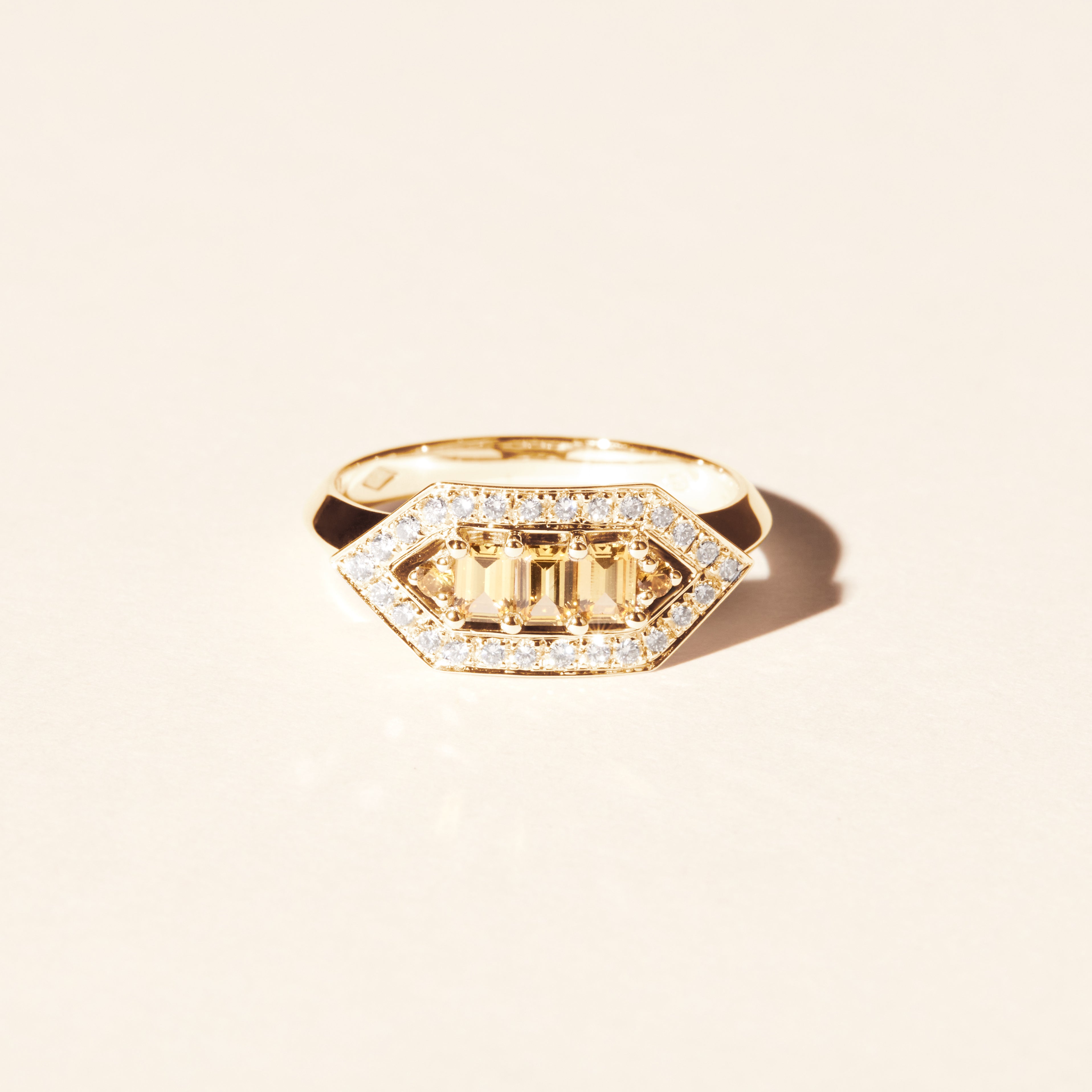 Bague Brooklyn saphirs jaunes - Or jaune