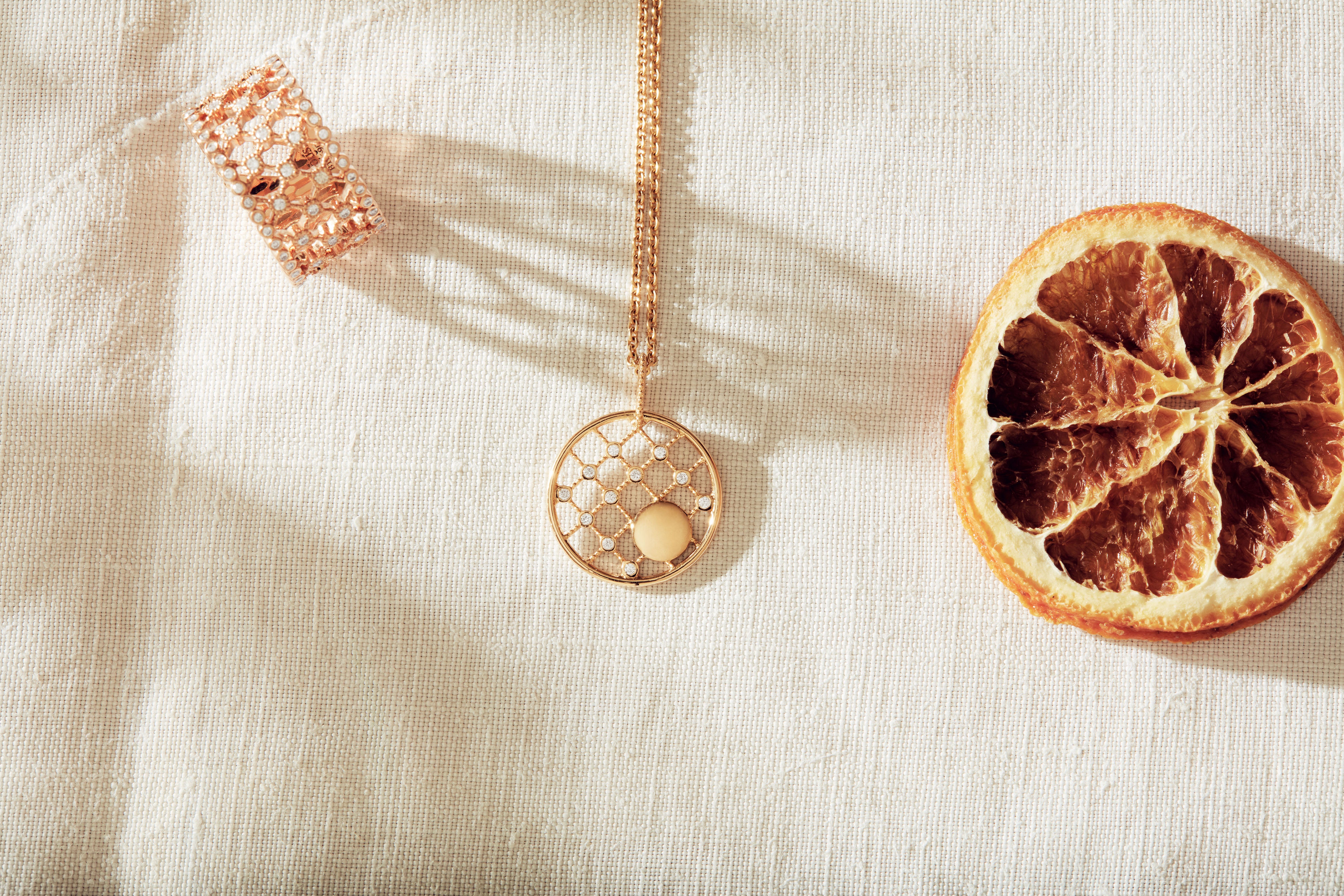 Pendentif - Blanche - Médaille - Or jaune