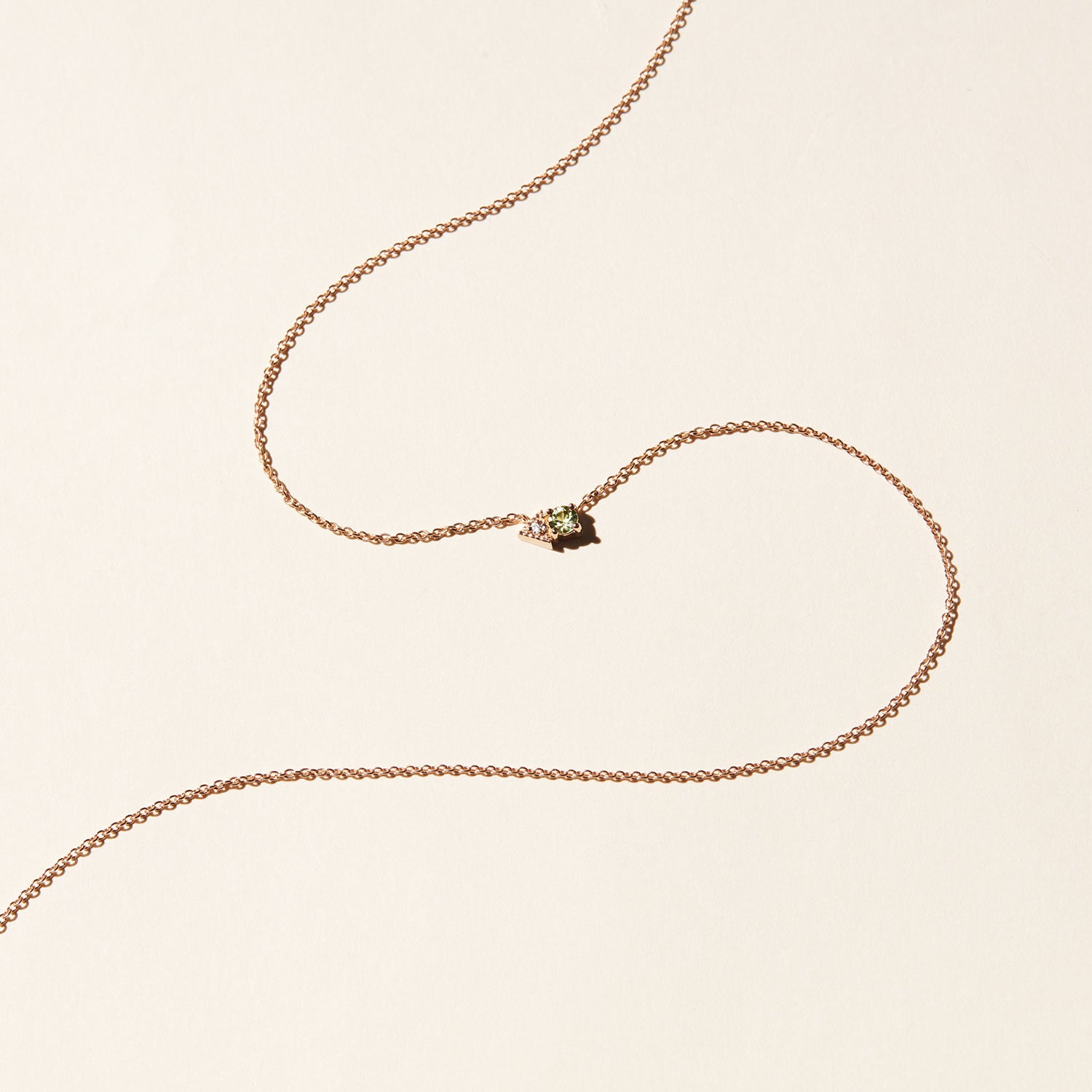 Collier - Brooklyn - Saphir vert et diamant - Or rose