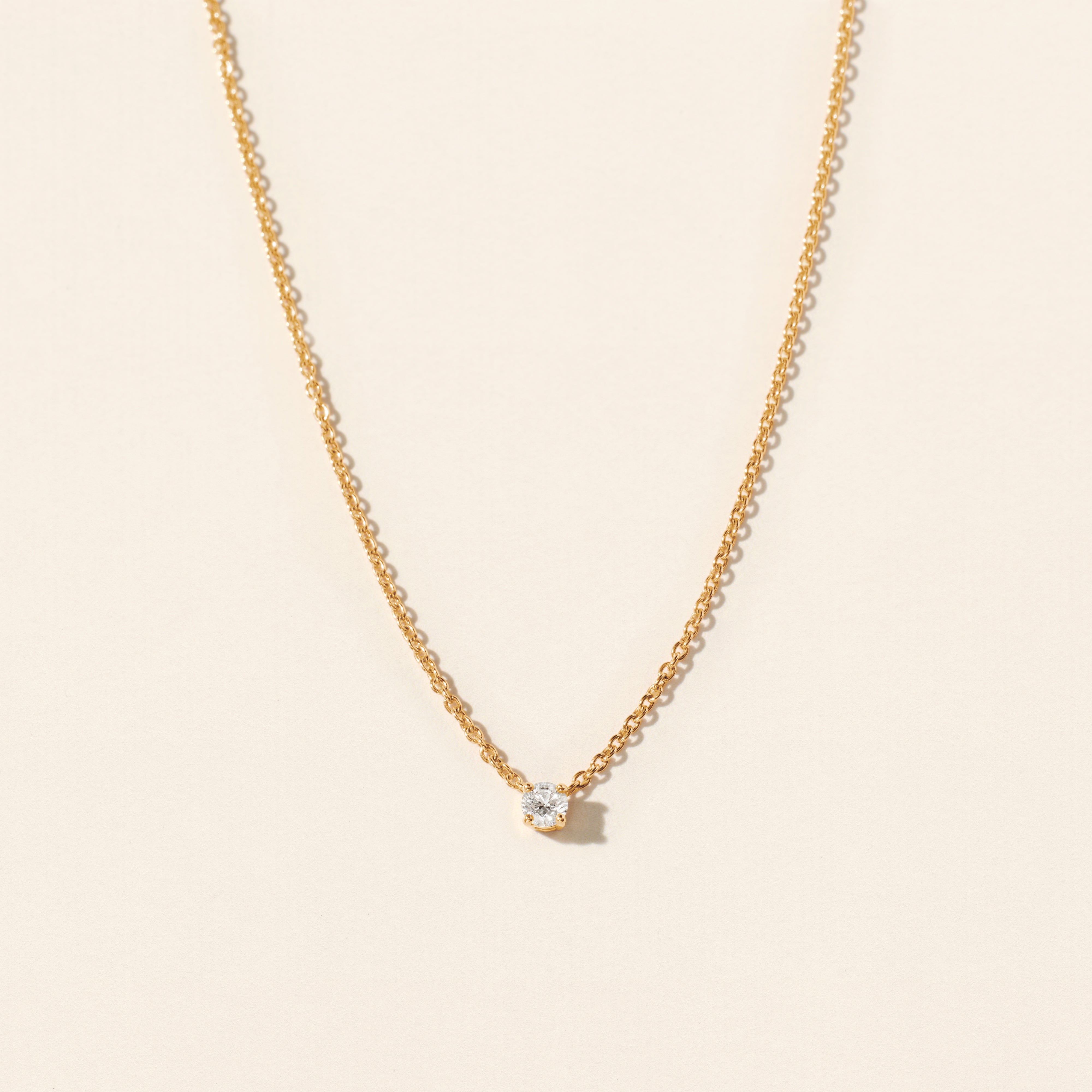 Collier - Hibiscus - Diamant baby - Or jaune