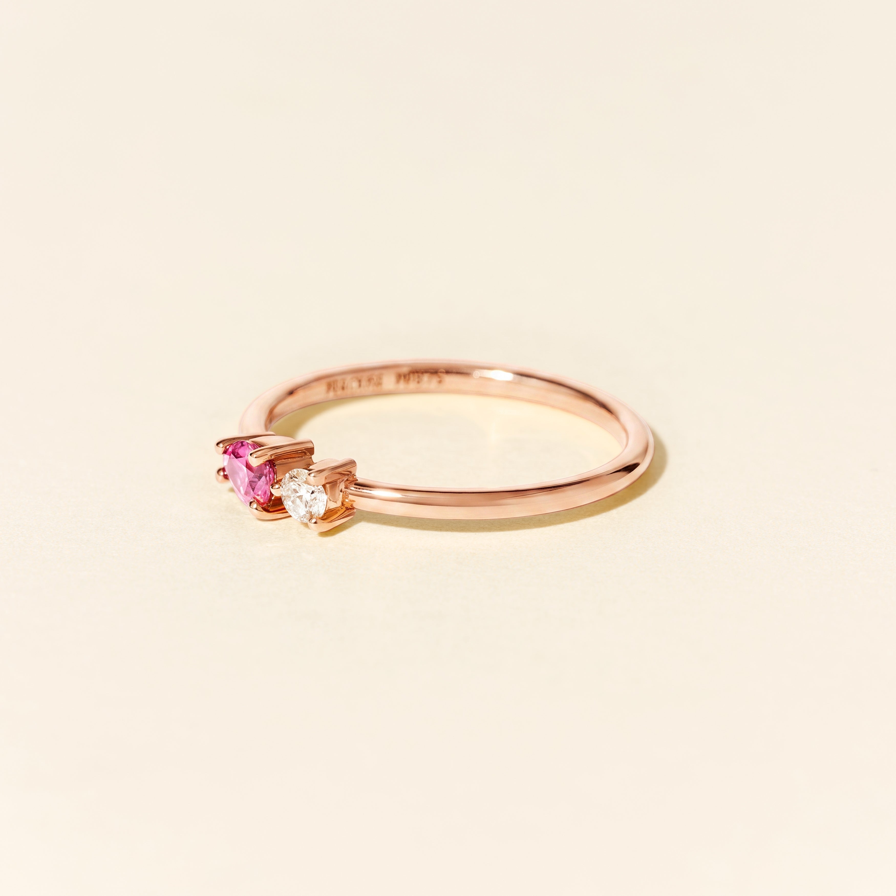 Bague Jasmin saphir rose et diamant - Or rose