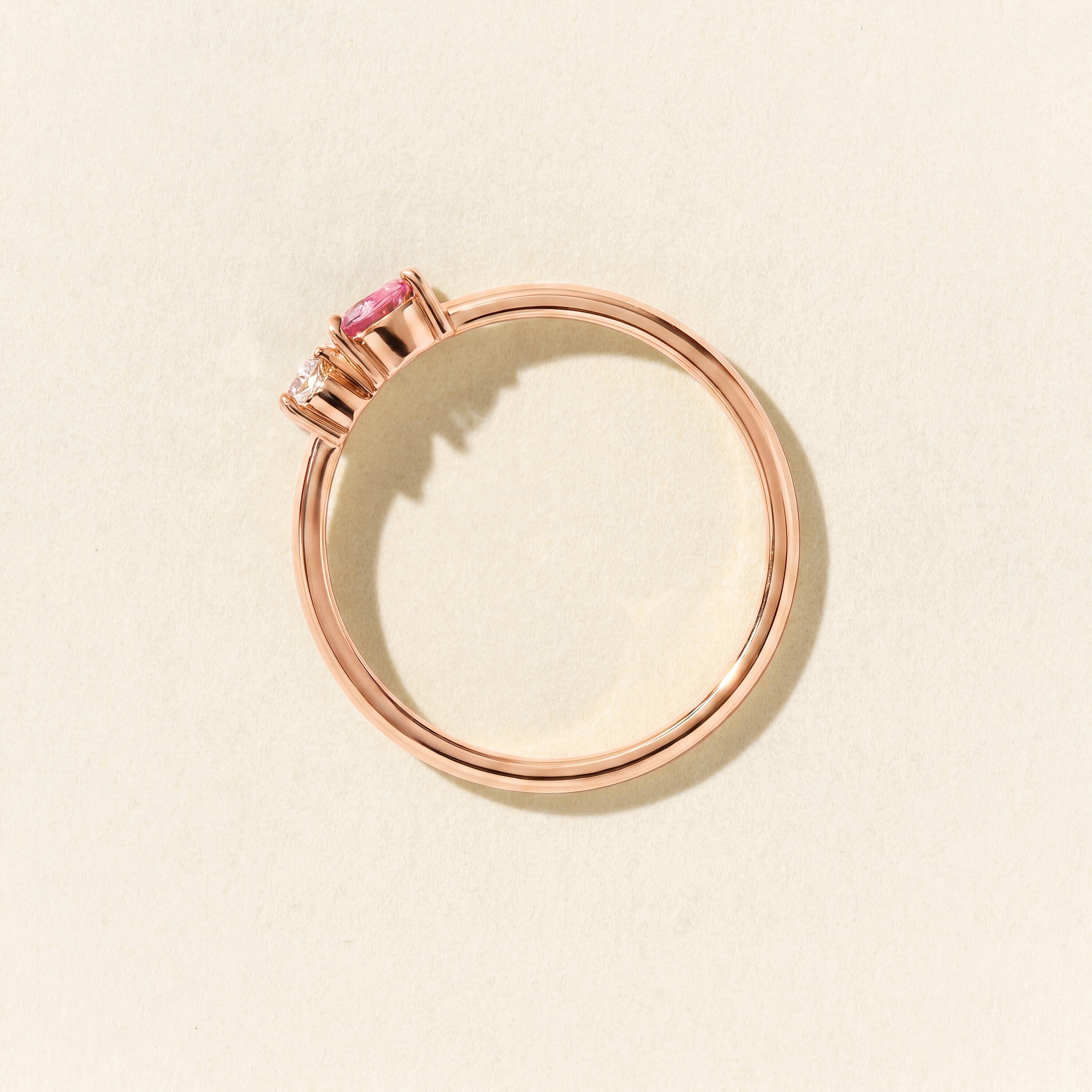 Bague Jasmin saphir rose et diamant - Or rose