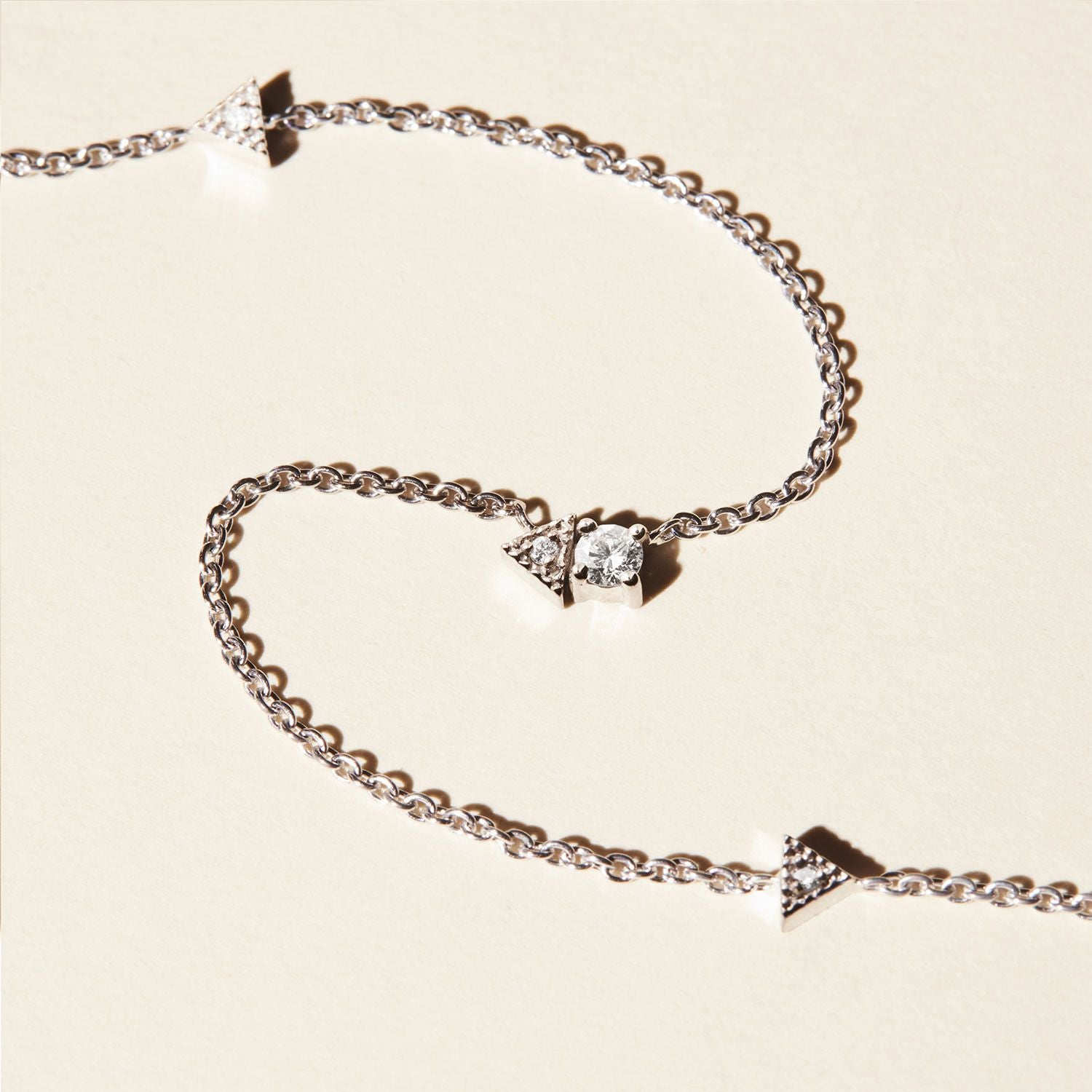 Collier - Brooklyn - Avec motif - Or blanc