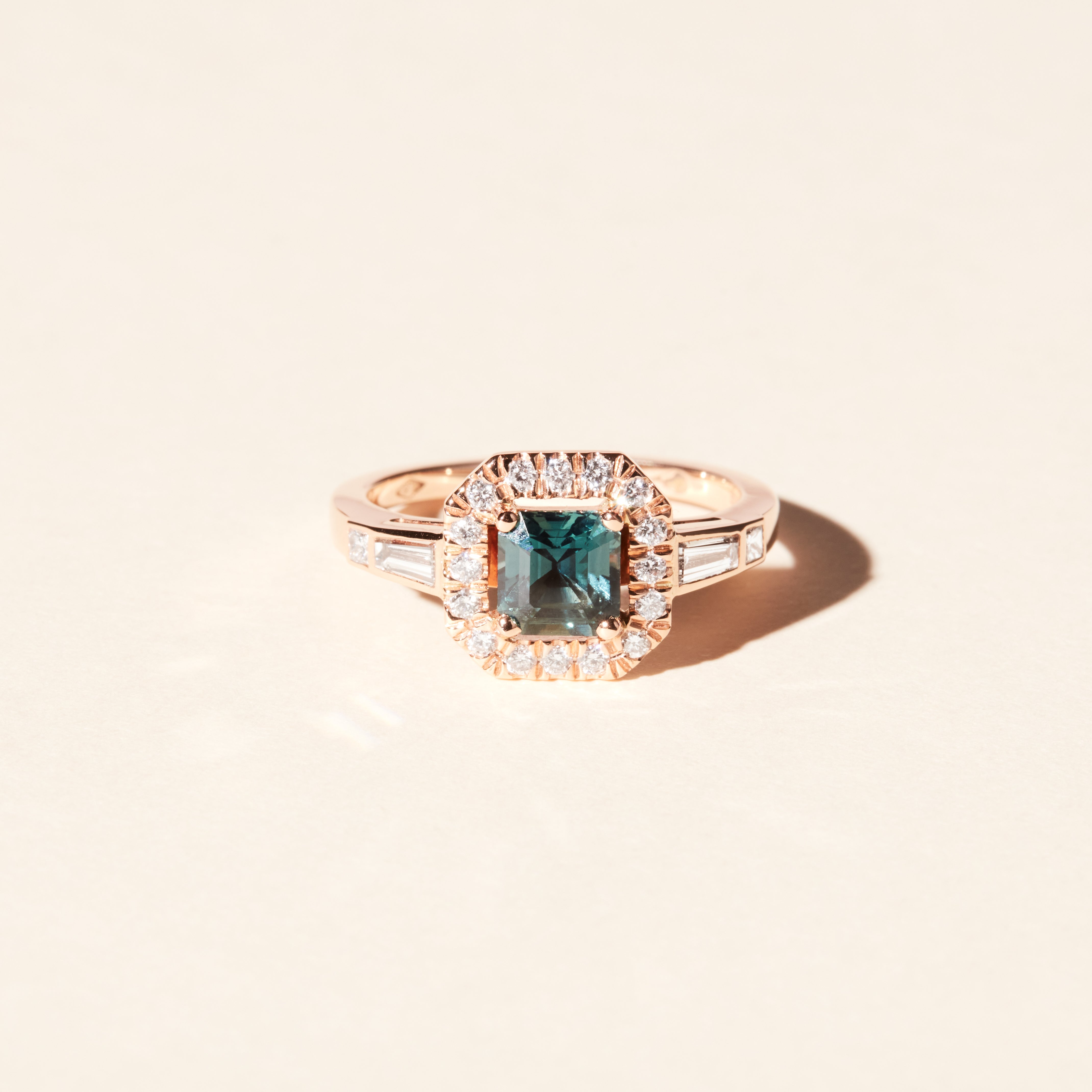 Bague Vegas saphir vert - Or rose