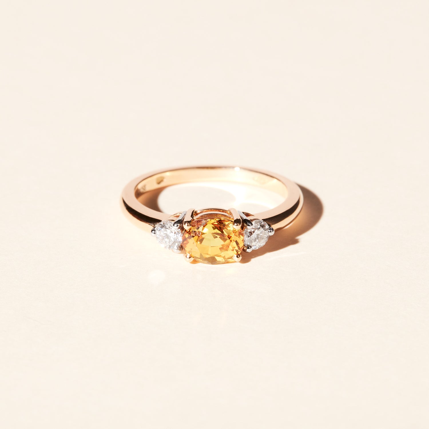Bague Bahia saphir jaune et diamants - Or rose